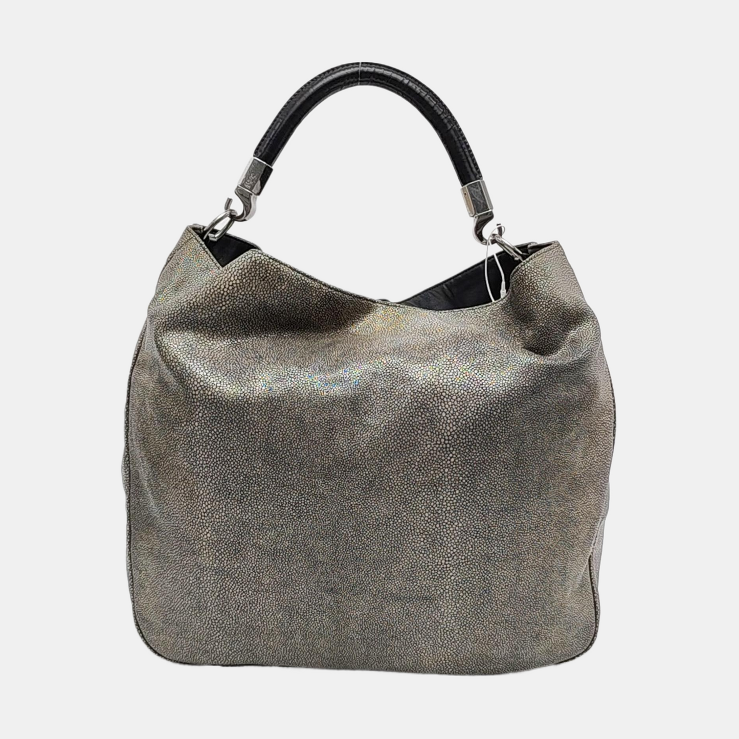 YSL ROADY Grey Cowhide Tote Bag Silver Hardware Removable shoulder strap-(SKU)-957328049