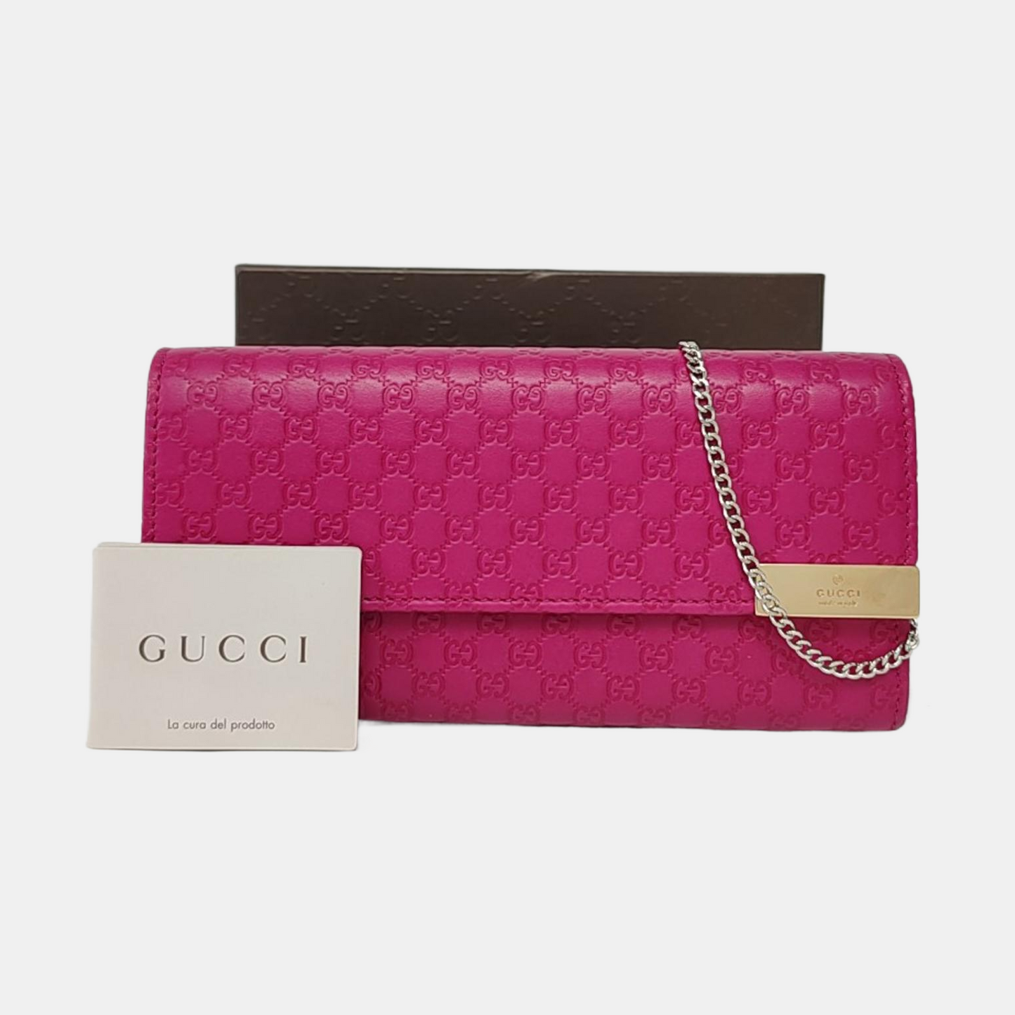 GUCCI Microguccissima Fuchsia Cowhide Monogram Wallet Golden hardware-(SKU)-957189181
