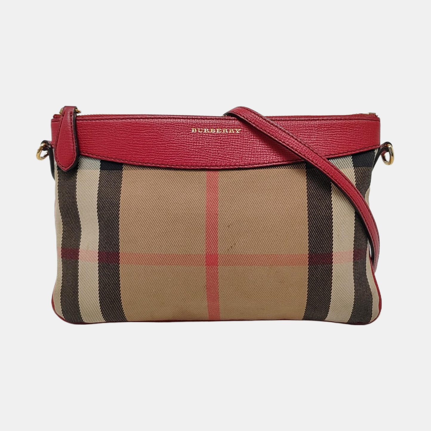 BURBERRY Peyton Brown Canvas Military Saddle Crossbody Single Shoulder Bag Golden hardware Removable shoulder strap-(SKU)-957417349