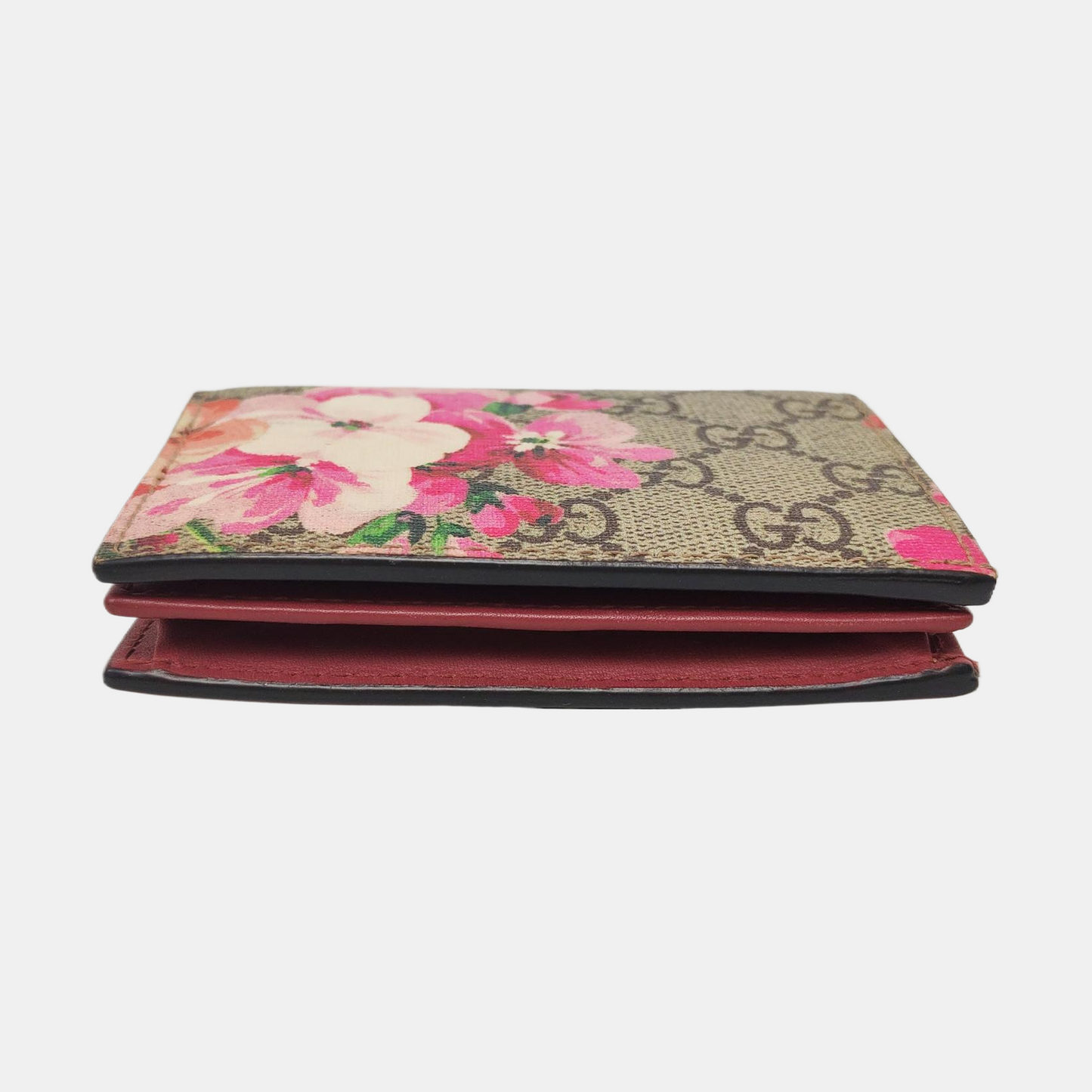 GUCCI GG Blooms Beige Coated Canvas Monogrammed Wallet Silver Hardware Complete Accessories-(SKU)-957577379