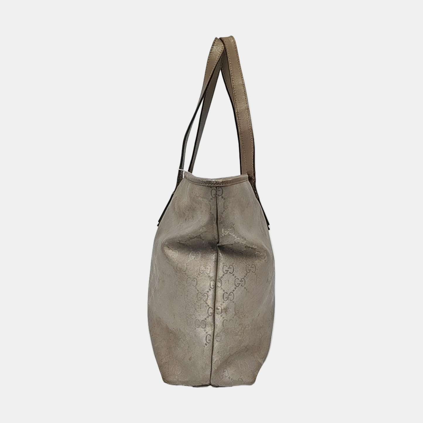 GUCCI GG Imprime Silver Coated Canvas Monogram Shoulder Bag Handbag Silver Hardware-(SKU)-957584035