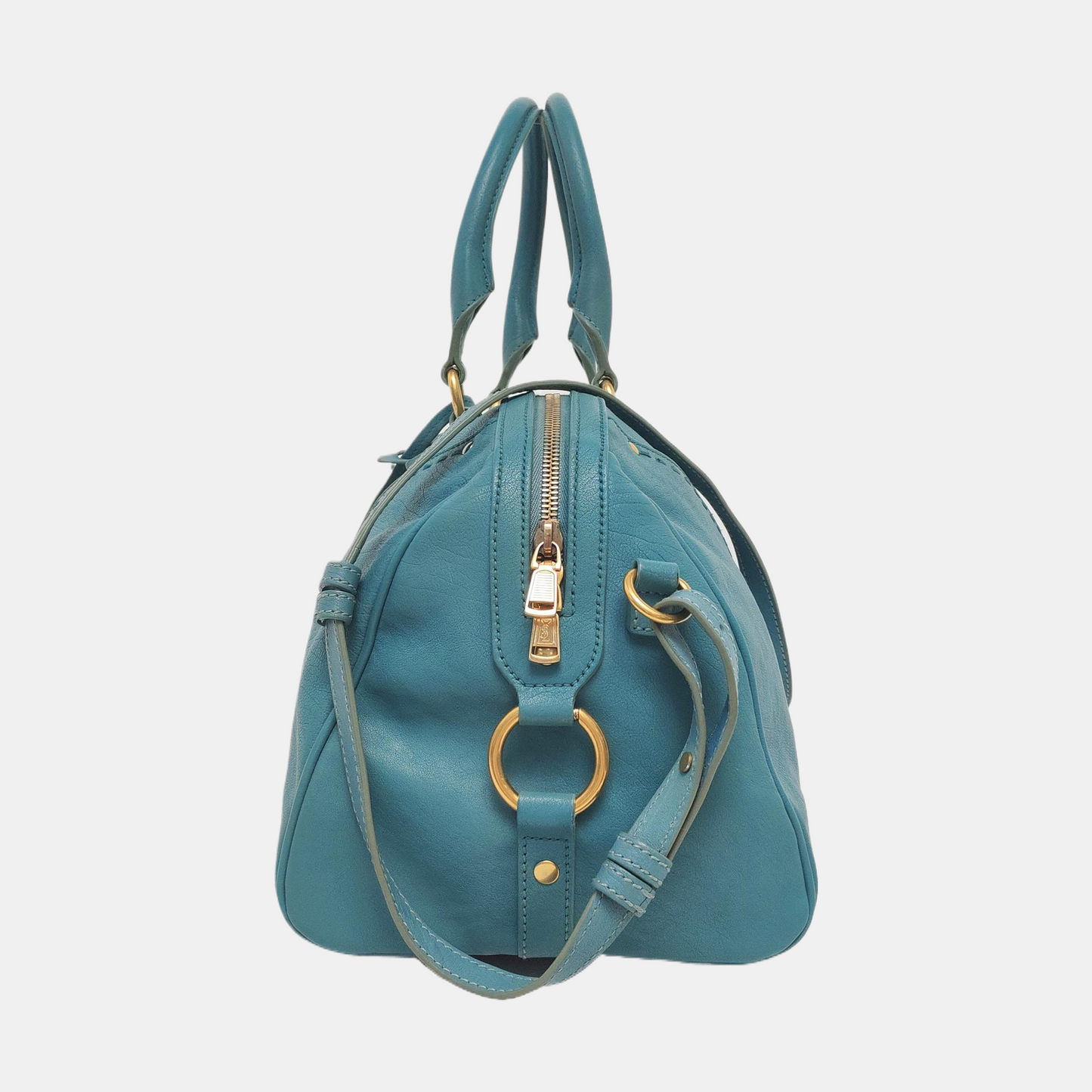 YSL MUSE Blue Calfskin Embossed Quilted Single Shoulder Bag with Sling and Handbag Golden hardware Removable shoulder strap-(SKU)-957191908