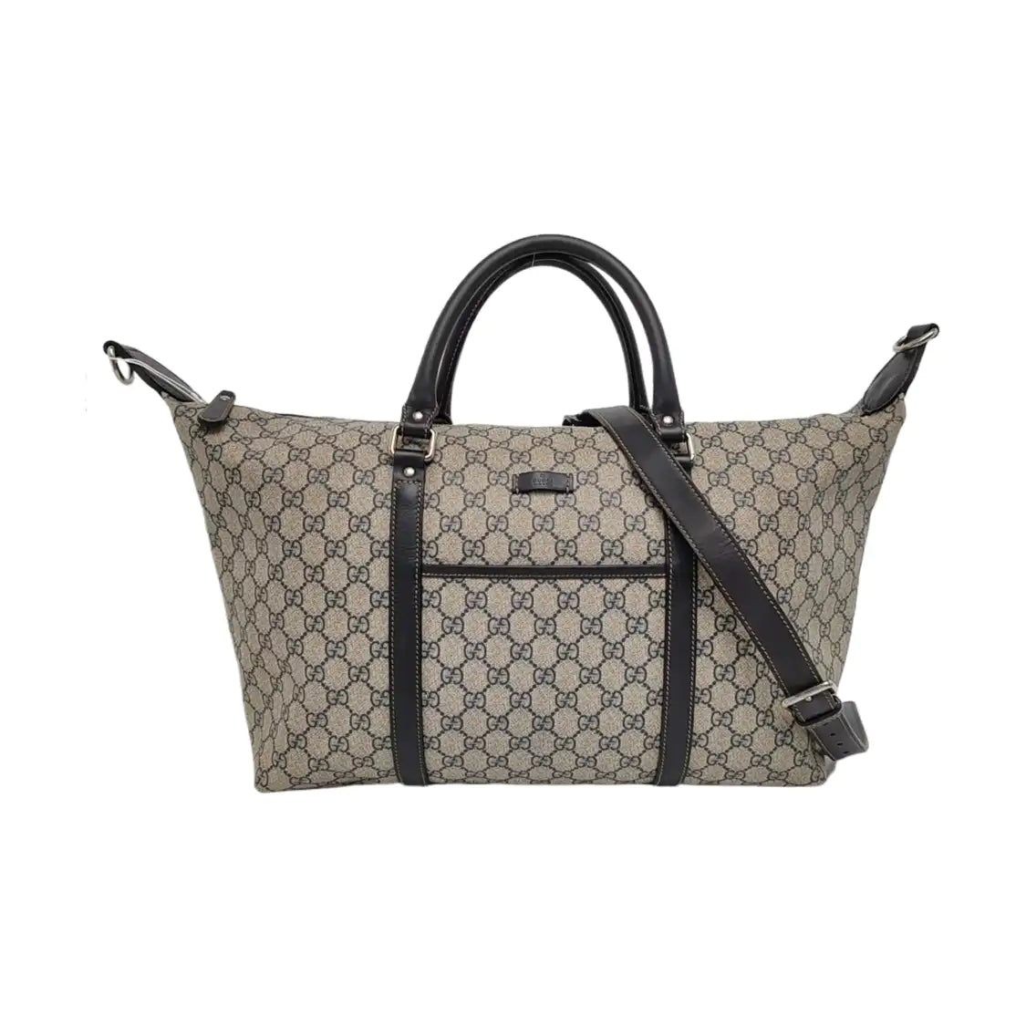 GUCCI Tote bag Beige Coated Canvas Monogram Single Shoulder Bag Handbag Crossbody Silver Hardware Removable shoulder strap-(SKU)-957584029