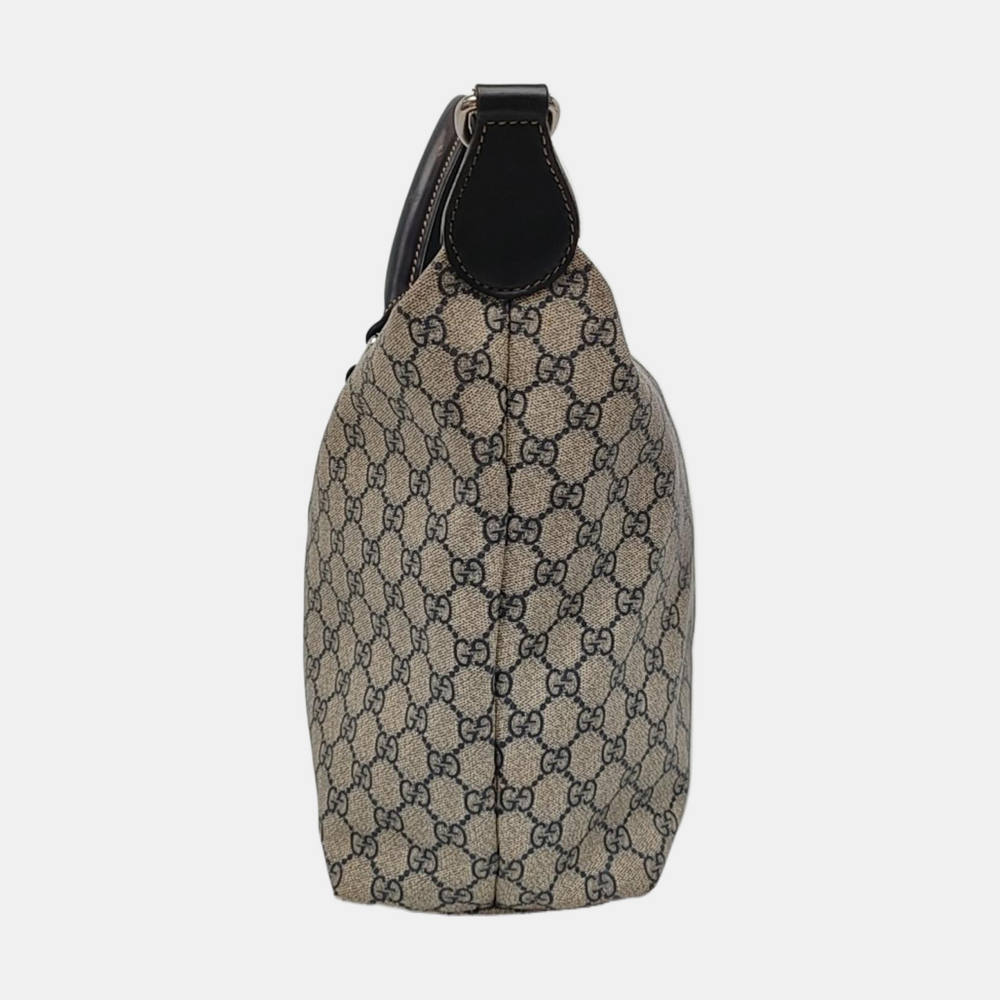 GUCCI Tote bag Beige Coated Canvas Monogram Single Shoulder Bag Handbag Crossbody Silver Hardware Removable shoulder strap-(SKU)-957584029