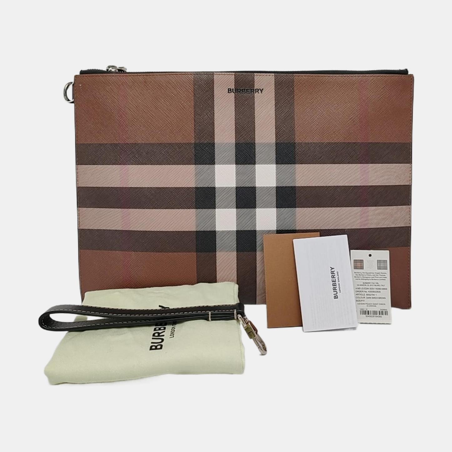 BURBERRY Large size Brown coated canvas horse race pattern clutch/handbag-(SKU)-957318549