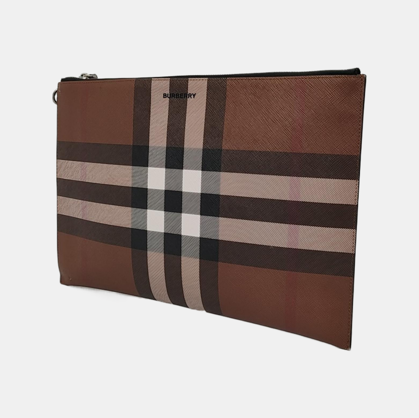 BURBERRY Large size Brown coated canvas horse race pattern clutch/handbag-(SKU)-957318549