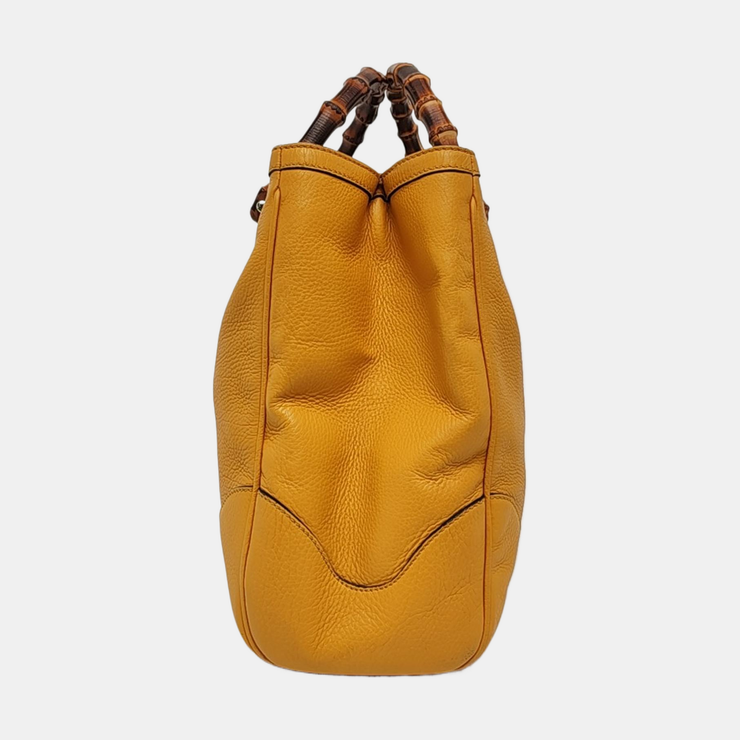 GUCCI Bamboo 1947 Yellow cowhide bamboo bag handbag Golden hardware-(SKU)-957418197