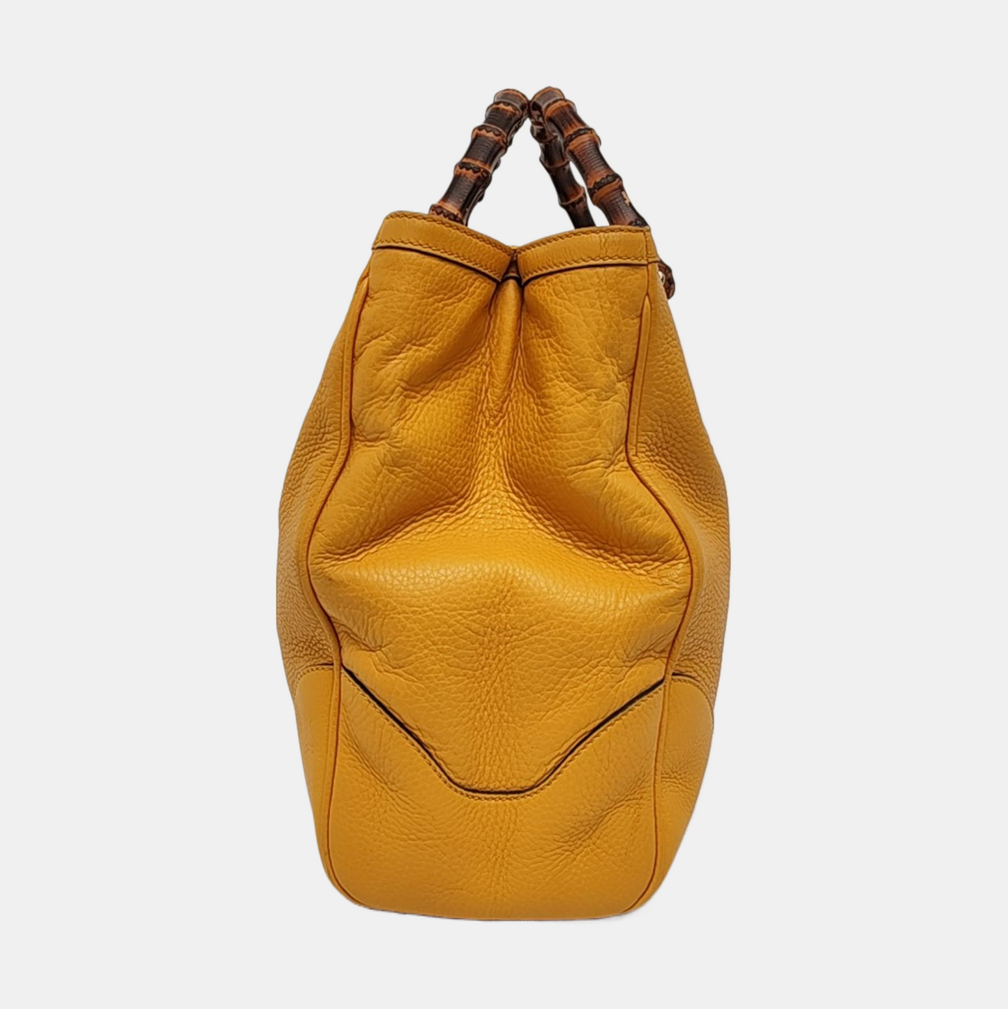 GUCCI Bamboo 1947 Yellow cowhide bamboo bag handbag Golden hardware-(SKU)-957418197