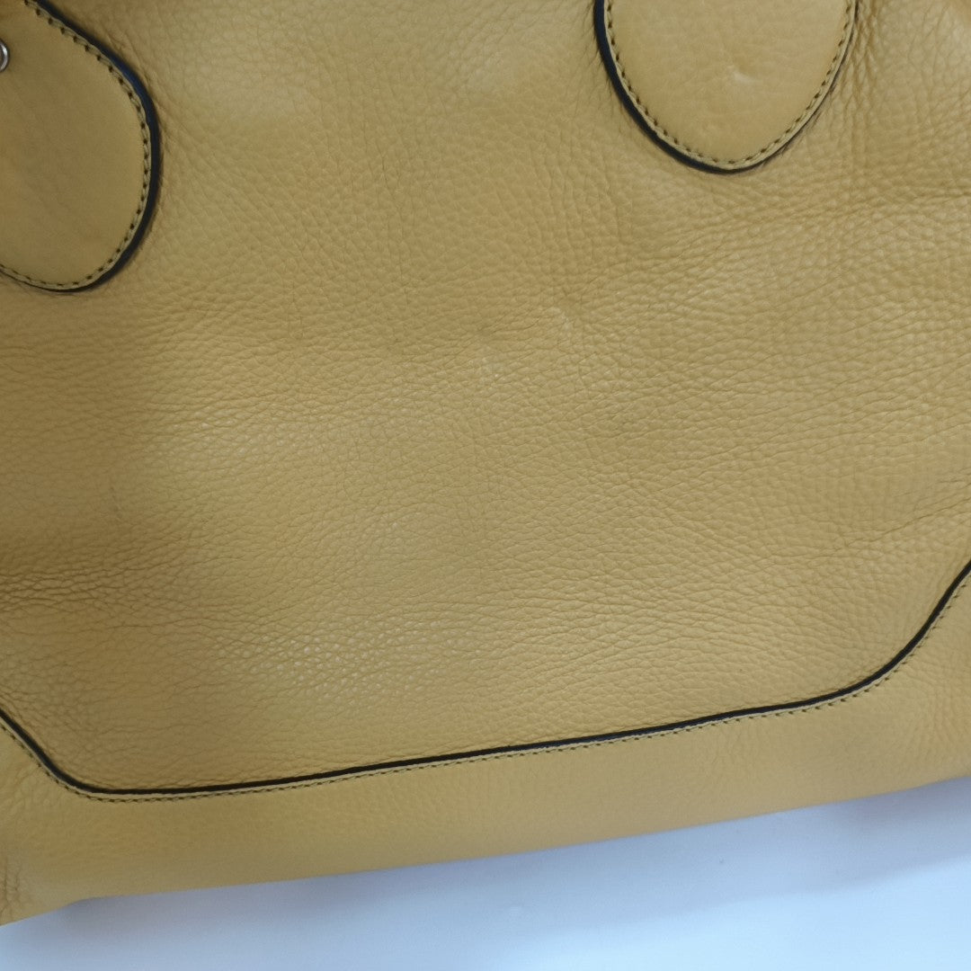 GUCCI Bamboo 1947 Yellow cowhide bamboo bag handbag Golden hardware-(SKU)-957418197