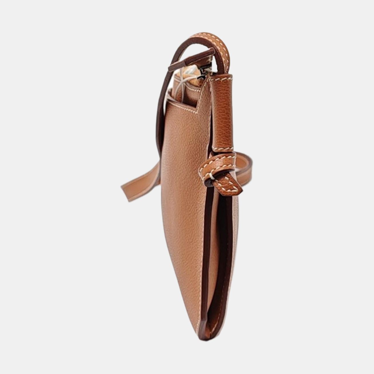 HERMÈS Ultrapla 24 Gold Brown Evercolor Calfskin Crossbody Bag Shoulder Bag Handbag Silver Hardware Z-(SKU)-957460008