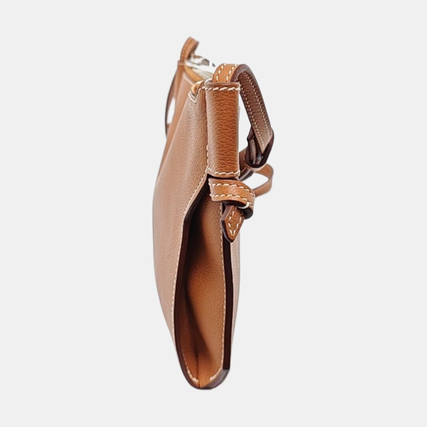 HERMÈS Ultrapla 24 Gold Brown Evercolor Calfskin Crossbody Bag Shoulder Bag Handbag Silver Hardware Z-(SKU)-957460008