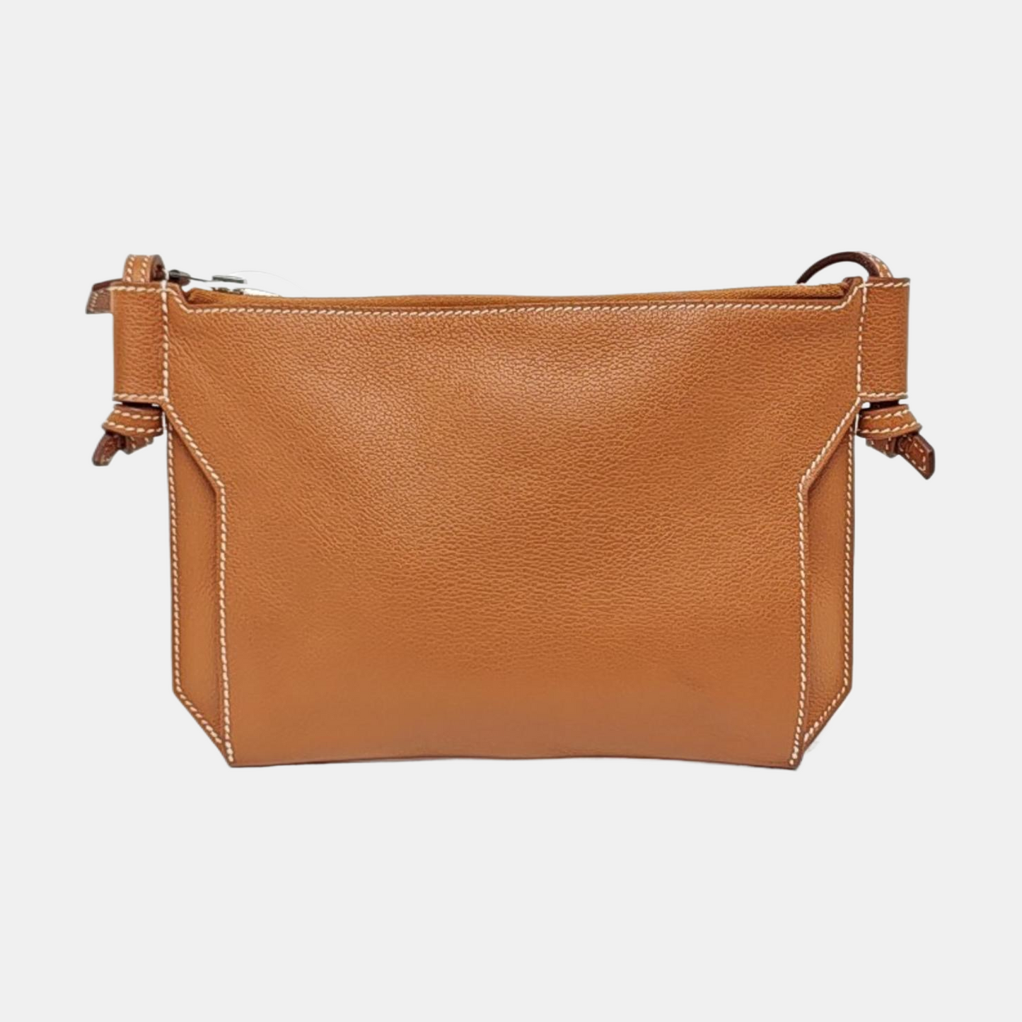 HERMÈS Ultrapla 24 Gold Brown Evercolor Calfskin Crossbody Bag Shoulder Bag Handbag Silver Hardware Z-(SKU)-957460008