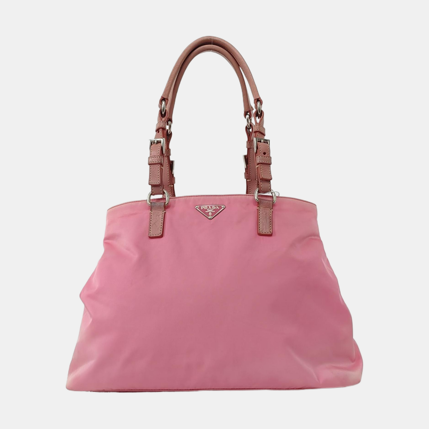 PRADA Tote bag Pink Nylon Logo Single Shoulder Bag Silver Hardware shoulder straps-(SKU)-957386735