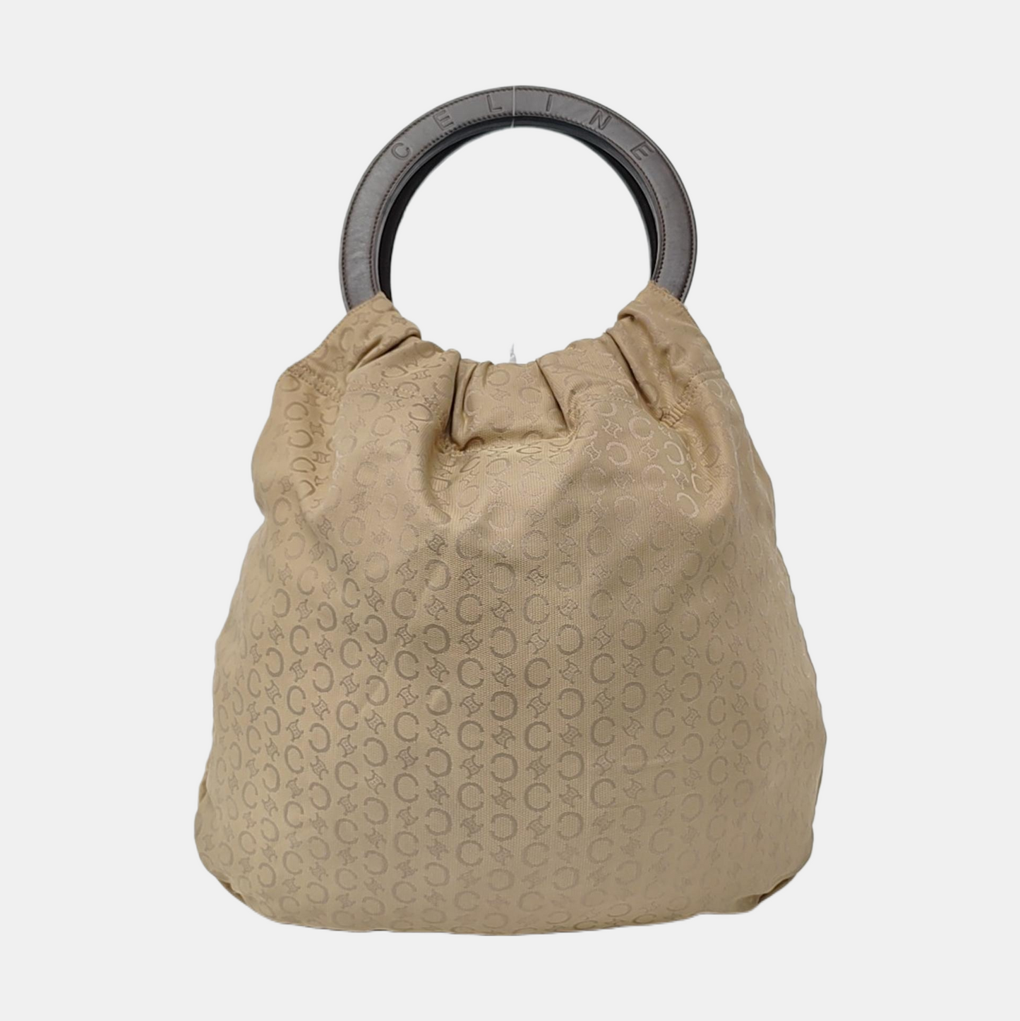 CELINE Khaki Canvas Floral Handbag-(SKU)-957579064