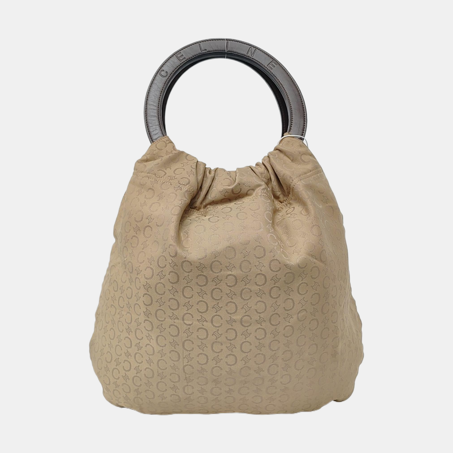 CELINE Khaki Canvas Floral Handbag-(SKU)-957579064