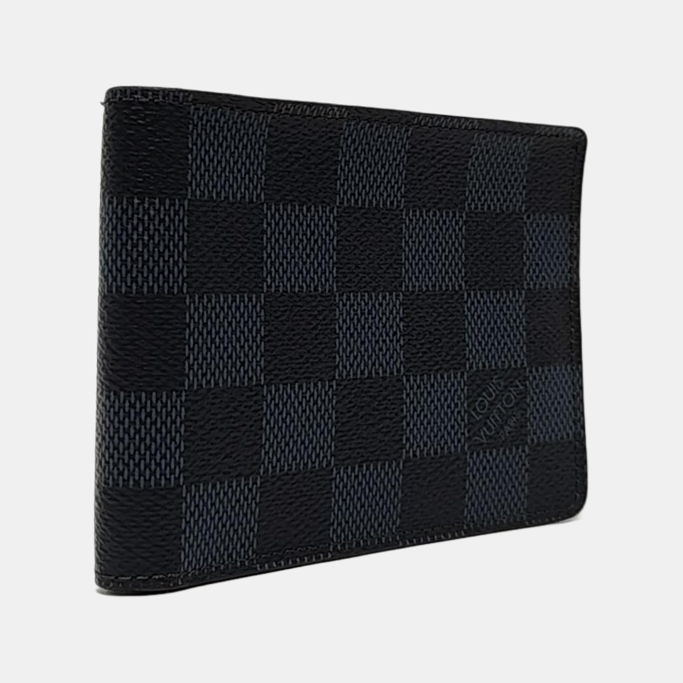 LOUIS VUITTON SLENDER Blue Coated Canvas Checkerboard Wallet-(SKU)-957464411