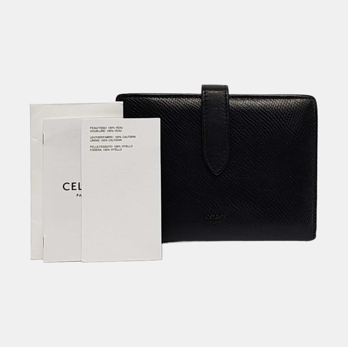 CELINE Medium size Black Cowhide Wallet Golden hardware-(SKU)-957043461