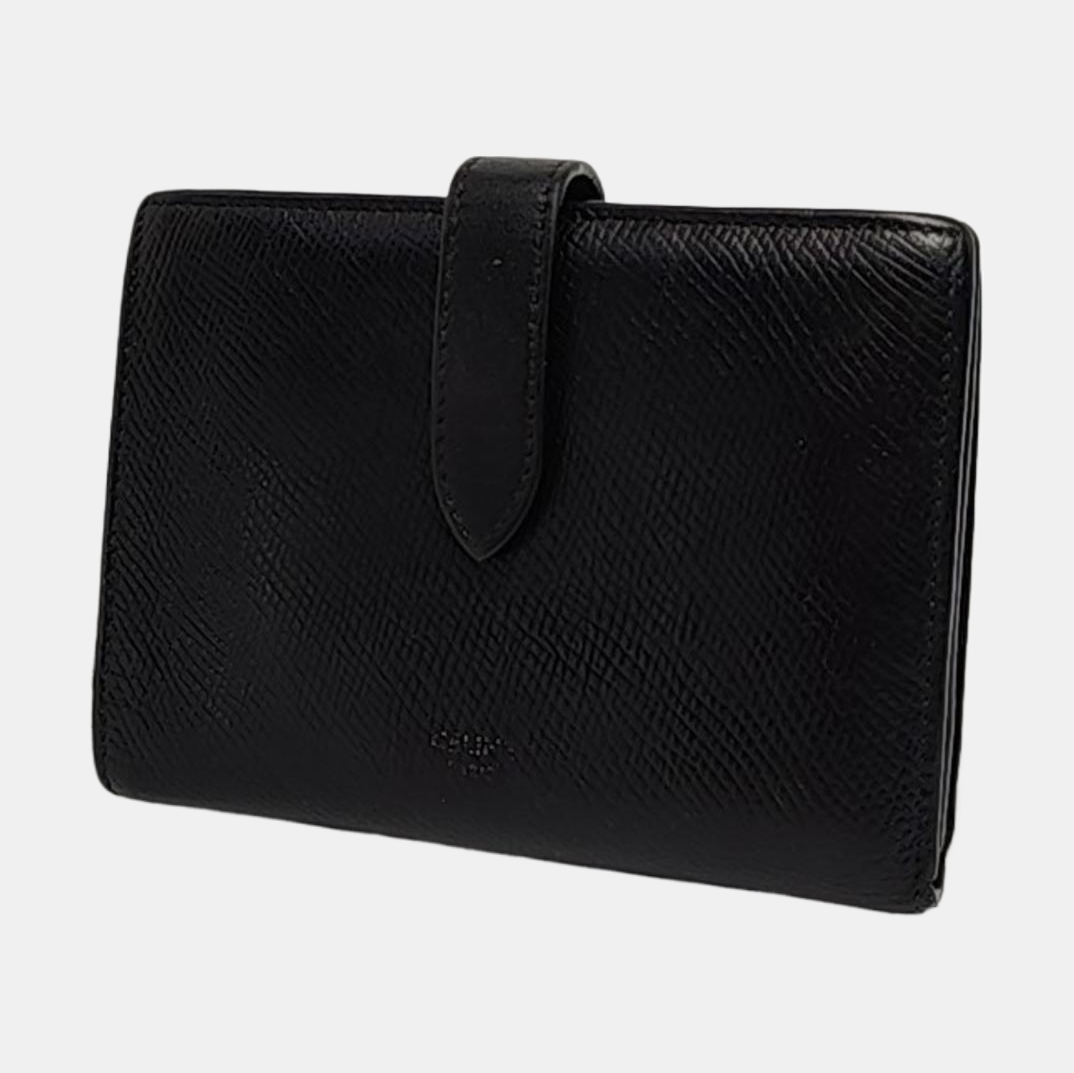 CELINE Medium size Black Cowhide Wallet Golden hardware-(SKU)-957043461