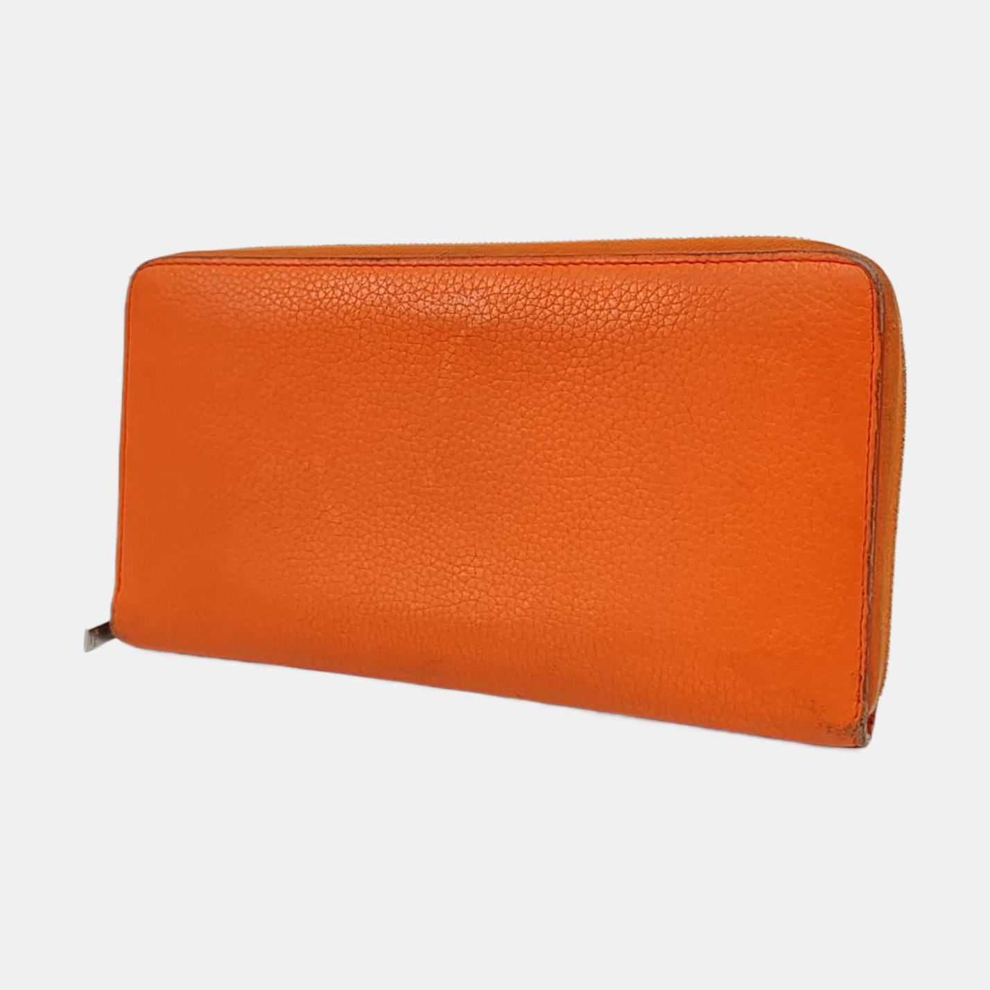 CELINE Orange Cowhide Wallet Silver Hardware-(SKU)-957043236