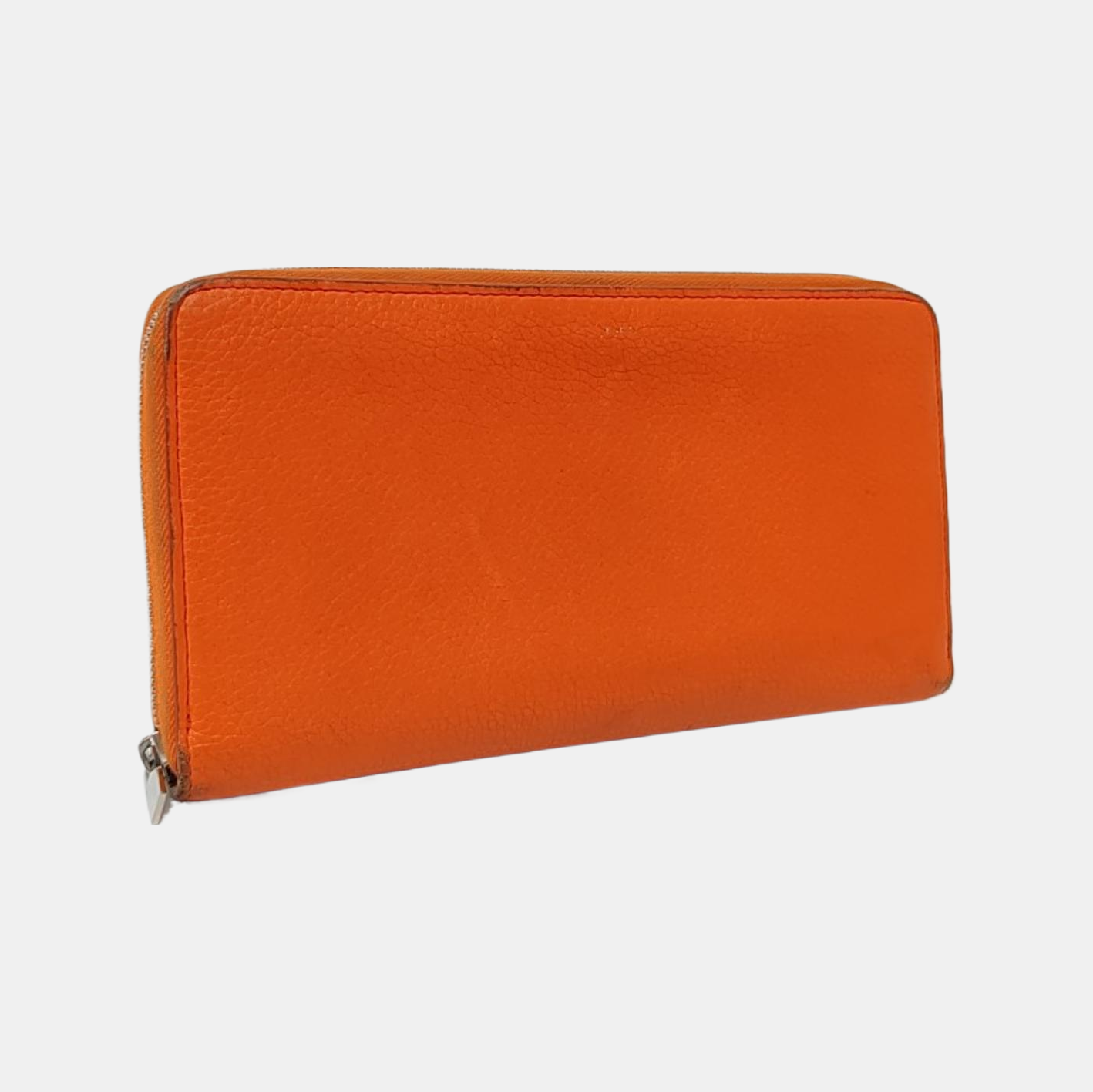 CELINE Orange Cowhide Wallet Silver Hardware-(SKU)-957043236