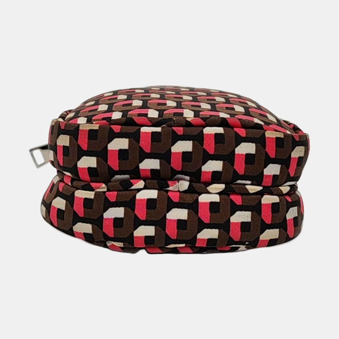 PRADA Cell Phone Bag Brown Nylon Monogrammed Printed Single Shoulder Bag Crossbody Silver Hardware Removable shoulder strap-(SKU)-957241212