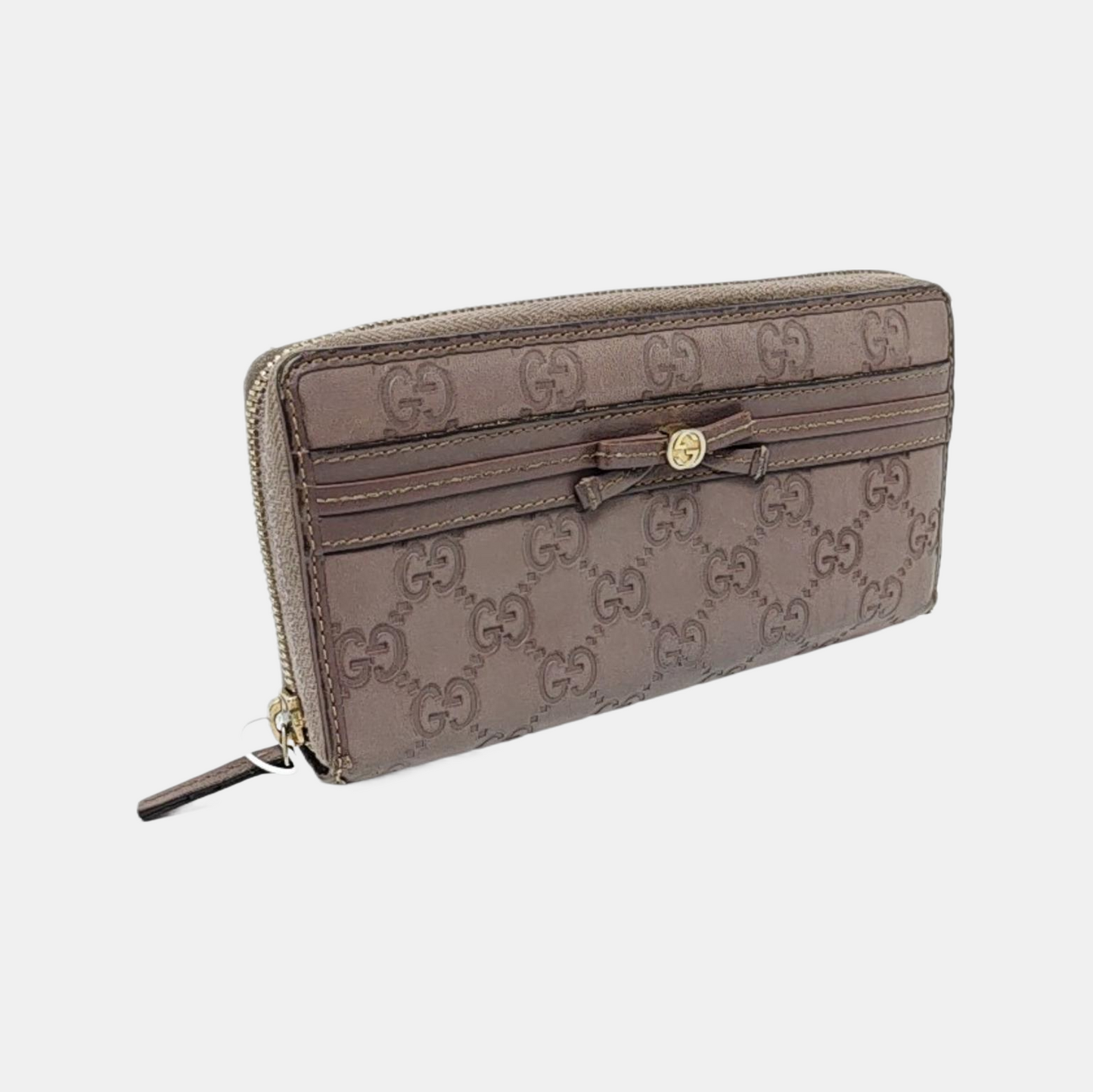 GUCCI Mayfair Purple Cowhide Monogram Embossed Wallet Golden hardware-(SKU)-957633633