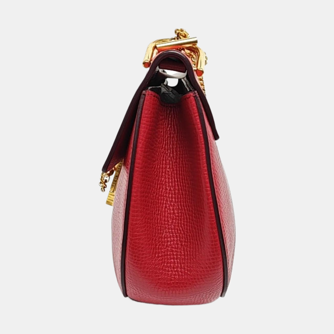 Chloé Drew Medium size Red Leather Piggy Bag Crossbody Single Shoulder Bag Golden hardware-(SKU)-957567853