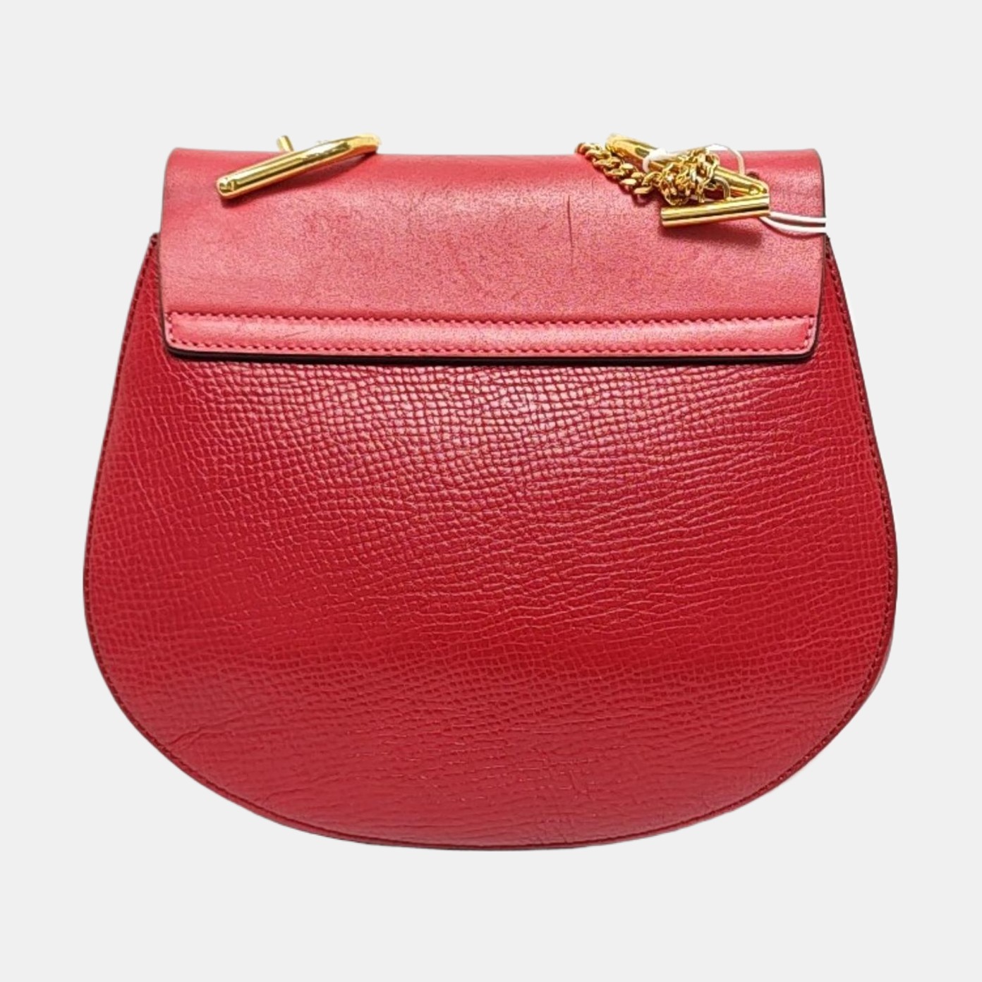 Chloé Drew Medium size Red Leather Piggy Bag Crossbody Single Shoulder Bag Golden hardware-(SKU)-957567853