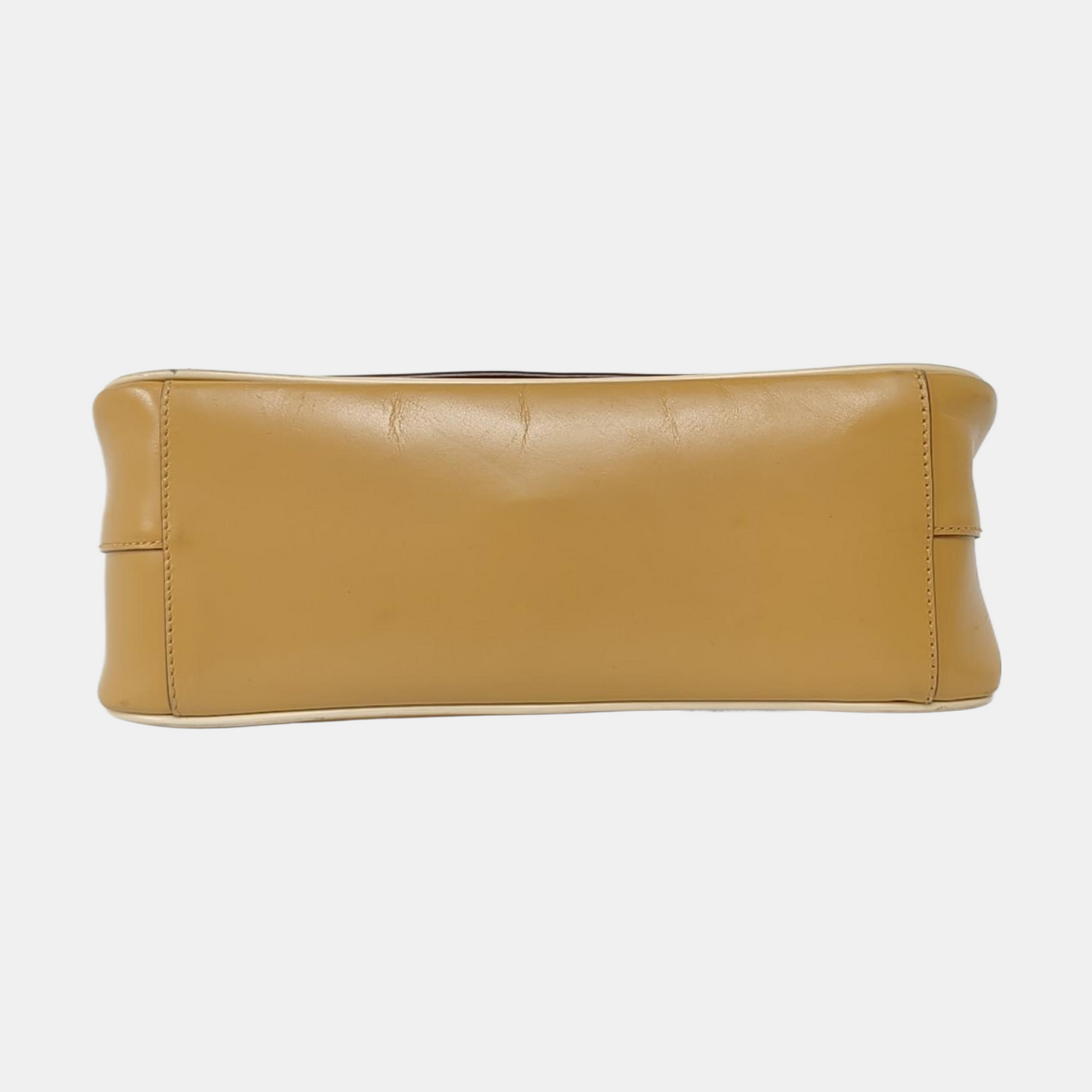 PRADA Ginger Yellow Leather Single Shoulder Tote Bag Golden hardware-(SKU)-957438126