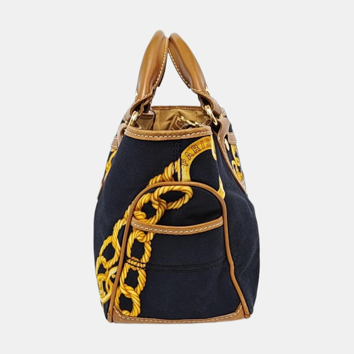 CELINE BOOGIE Black Canvas Tote Bag Golden hardware-(SKU)-957315028