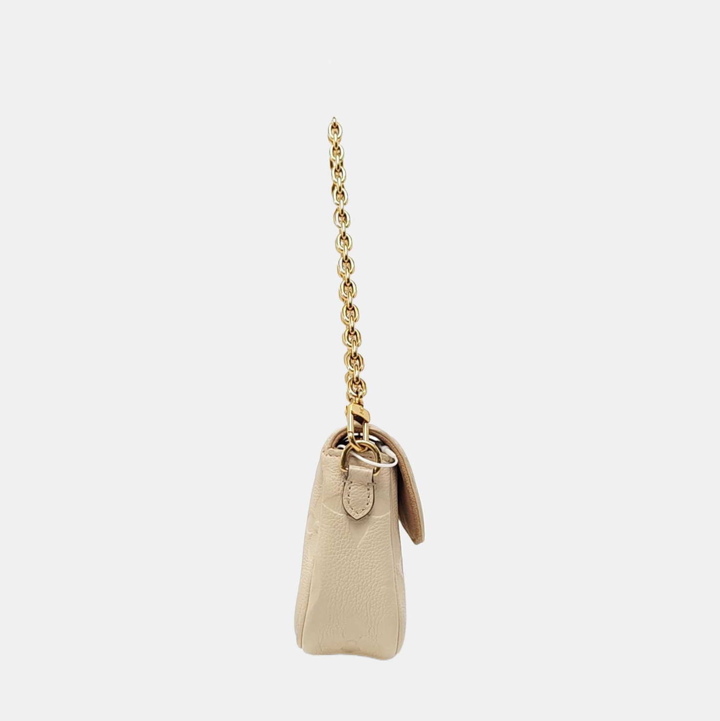 LOUIS VUITTON IVY Beige Leather Monogram Embossed Shoulder Bag Handbag Golden Hardware 2 Removable Straps-(SKU)-957574255