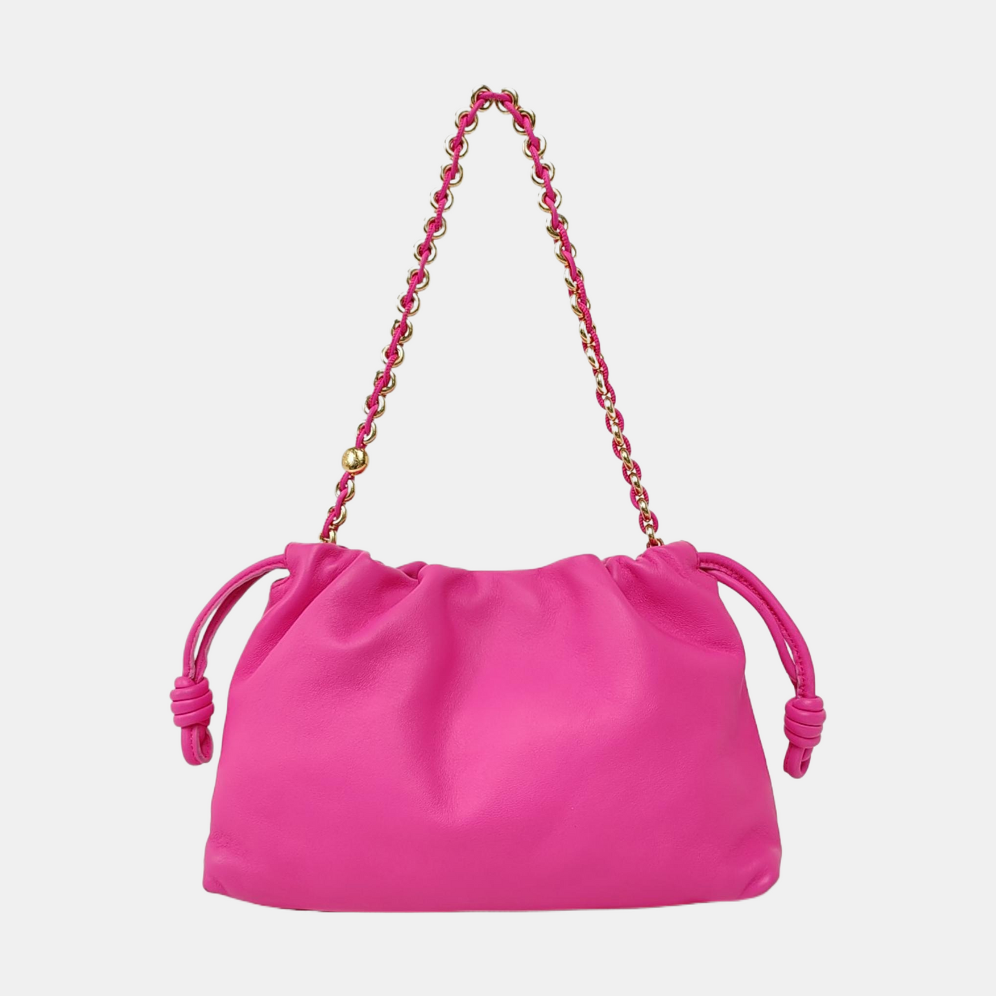 LOEWE Flamenco Pink Lamb Leather Crossbody Shoulder Bag Tote Bag Silver Hardware 2 Removable Straps-(SKU)-957690225