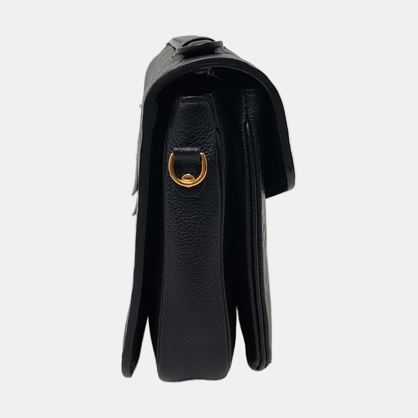 LOUIS VUITTON MÉTIS Medium Black Leather Monogram Vernis Messenger Bag with Shoulder Strap and Handle, Gold Hardware, Detachable Strap-(SKU)-957679450