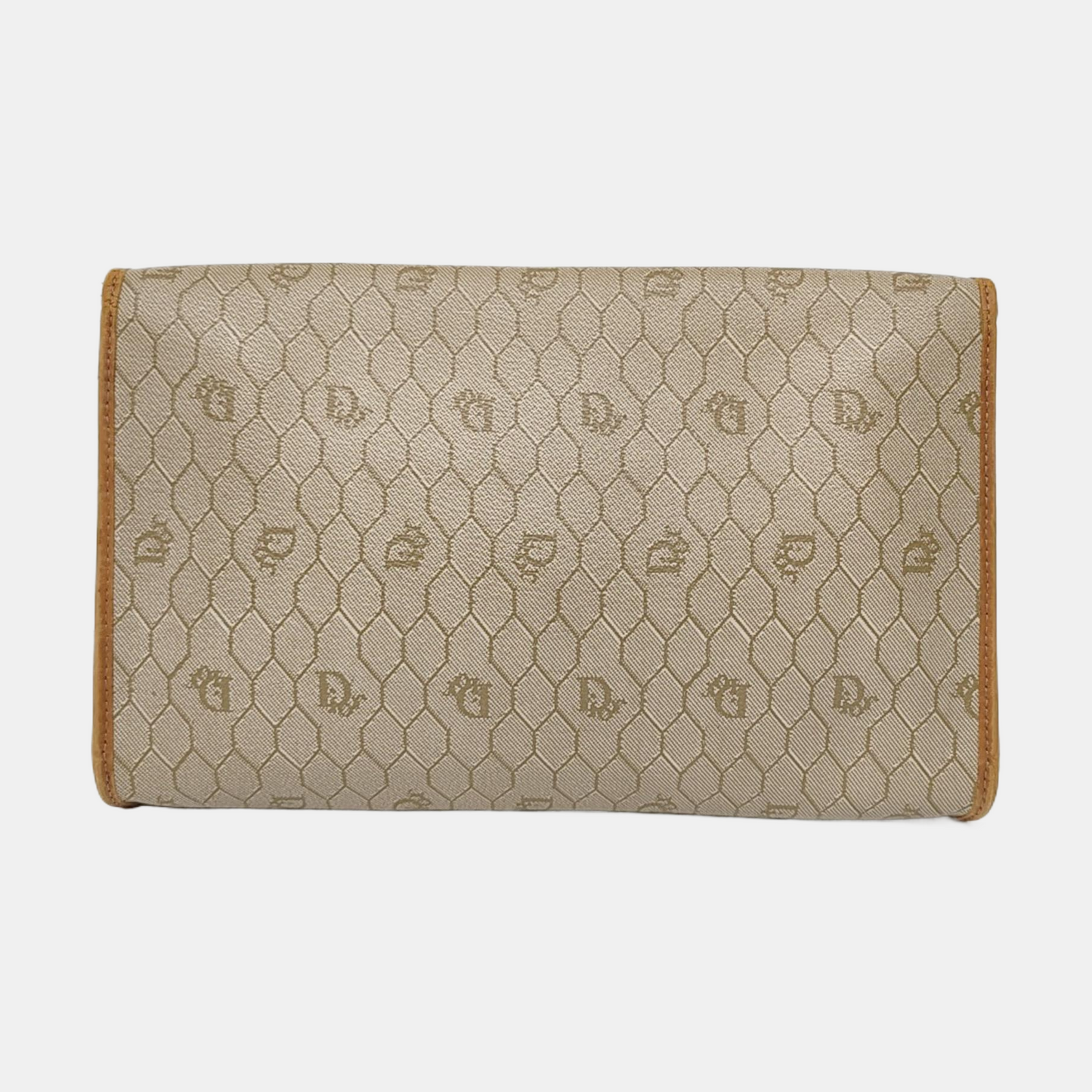 DIOR Khaki Coated Canvas Monogram Printed Shoulder Bag Golden hardware-(SKU)-957692854