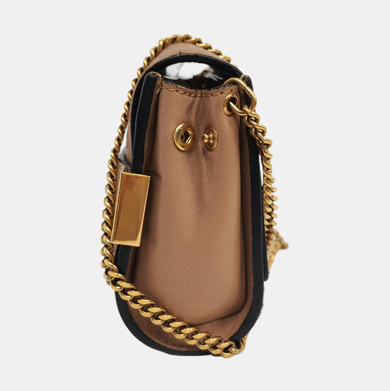 Chloé Elle Brown Leather Crossbody Single Shoulder Bag Golden hardware-(SKU)-957308916