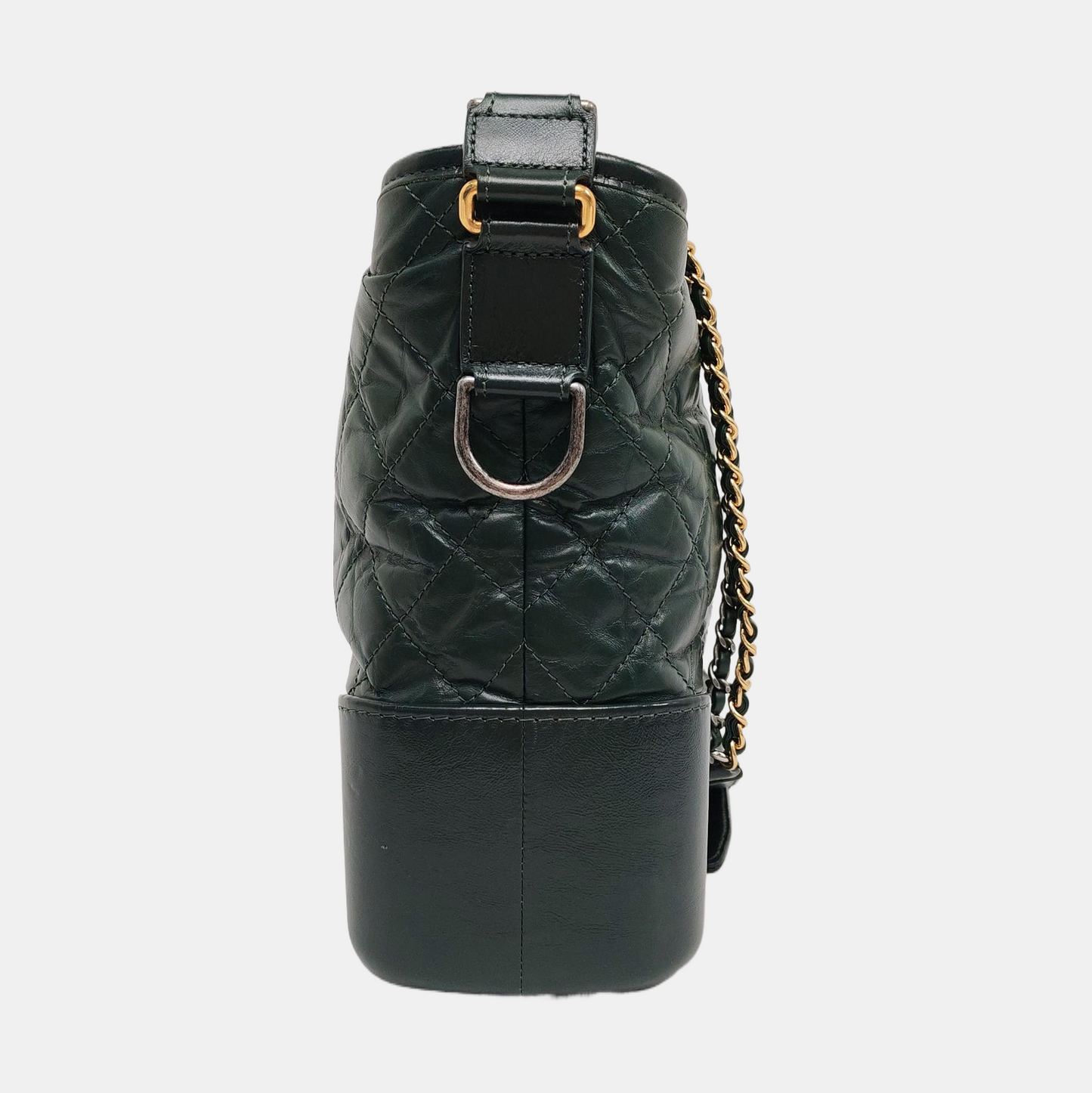 CHANEL GABRIELLE Medium Green Calfskin Quilted Pattern Gabby Bag Crossbody Shoulder Bag Sling Bag Gold Silver Ruthenium Hardware 24 Clasp Removable Strap-(SKU)-957831399