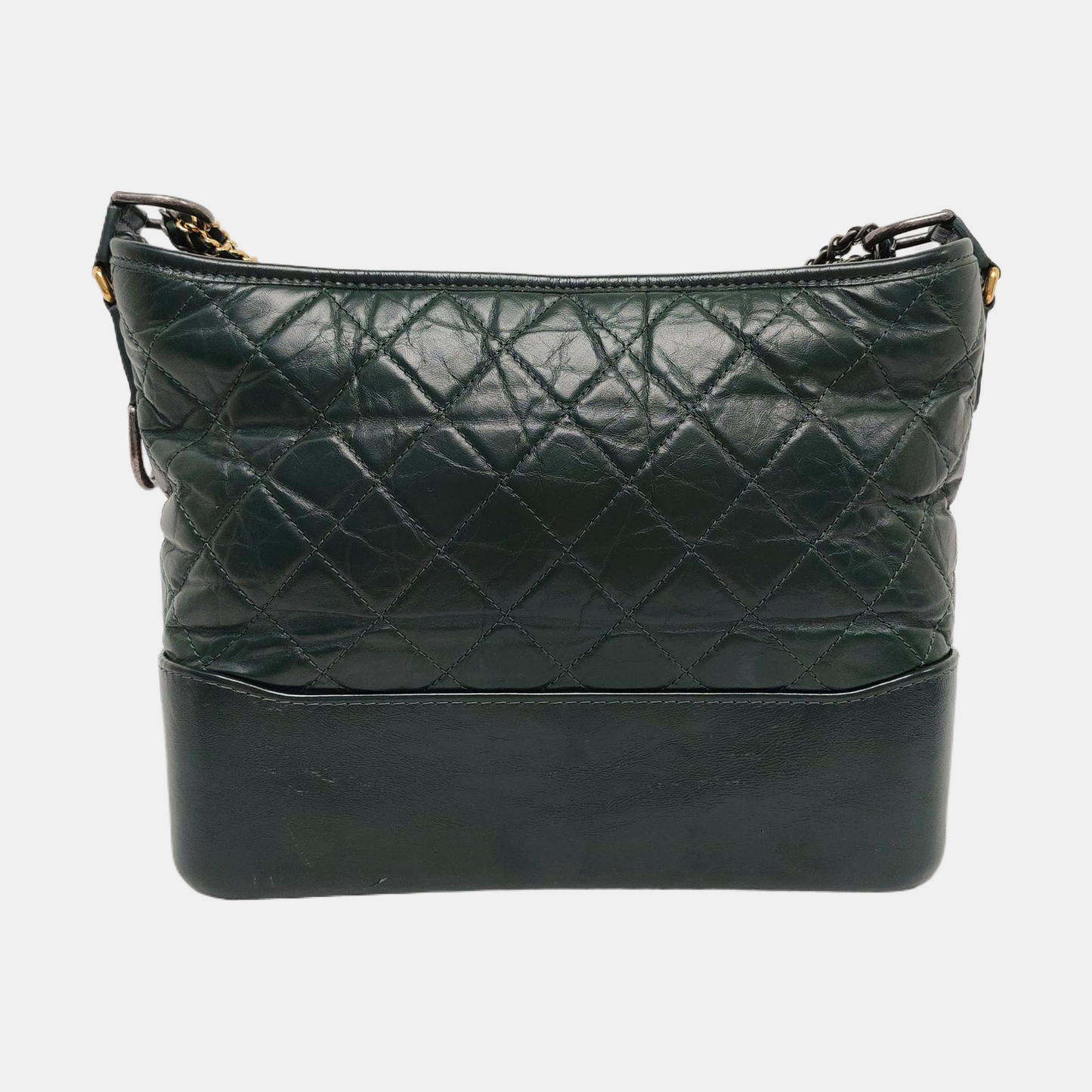 CHANEL GABRIELLE Medium Green Calfskin Quilted Pattern Gabby Bag Crossbody Shoulder Bag Sling Bag Gold Silver Ruthenium Hardware 24 Clasp Removable Strap-(SKU)-957831399