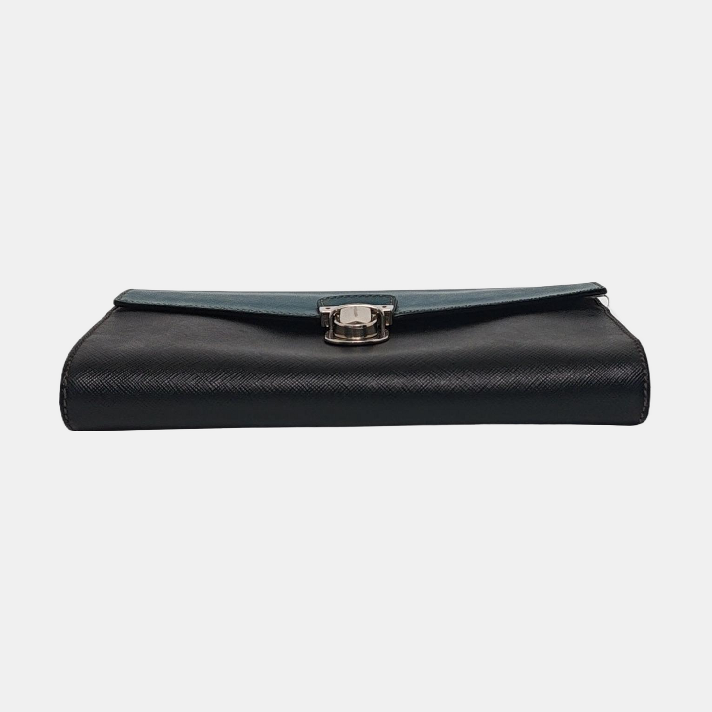 PRADA Color-block cowhide cross-grain clutch Silver Hardware-(SKU)-957706668