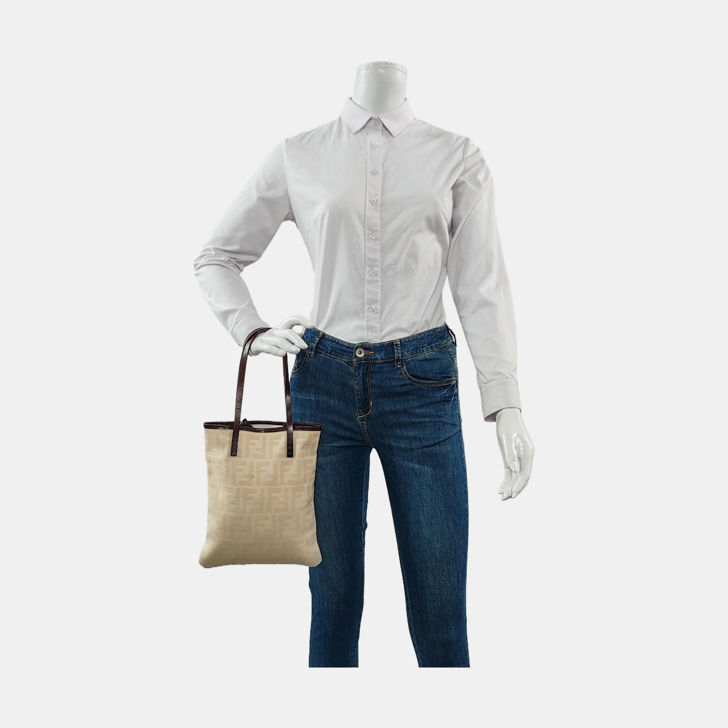 FENDI Tote bag 卡其色牛皮双FHandheld包 Vintage model Sub-bag-(SKU)-957751090