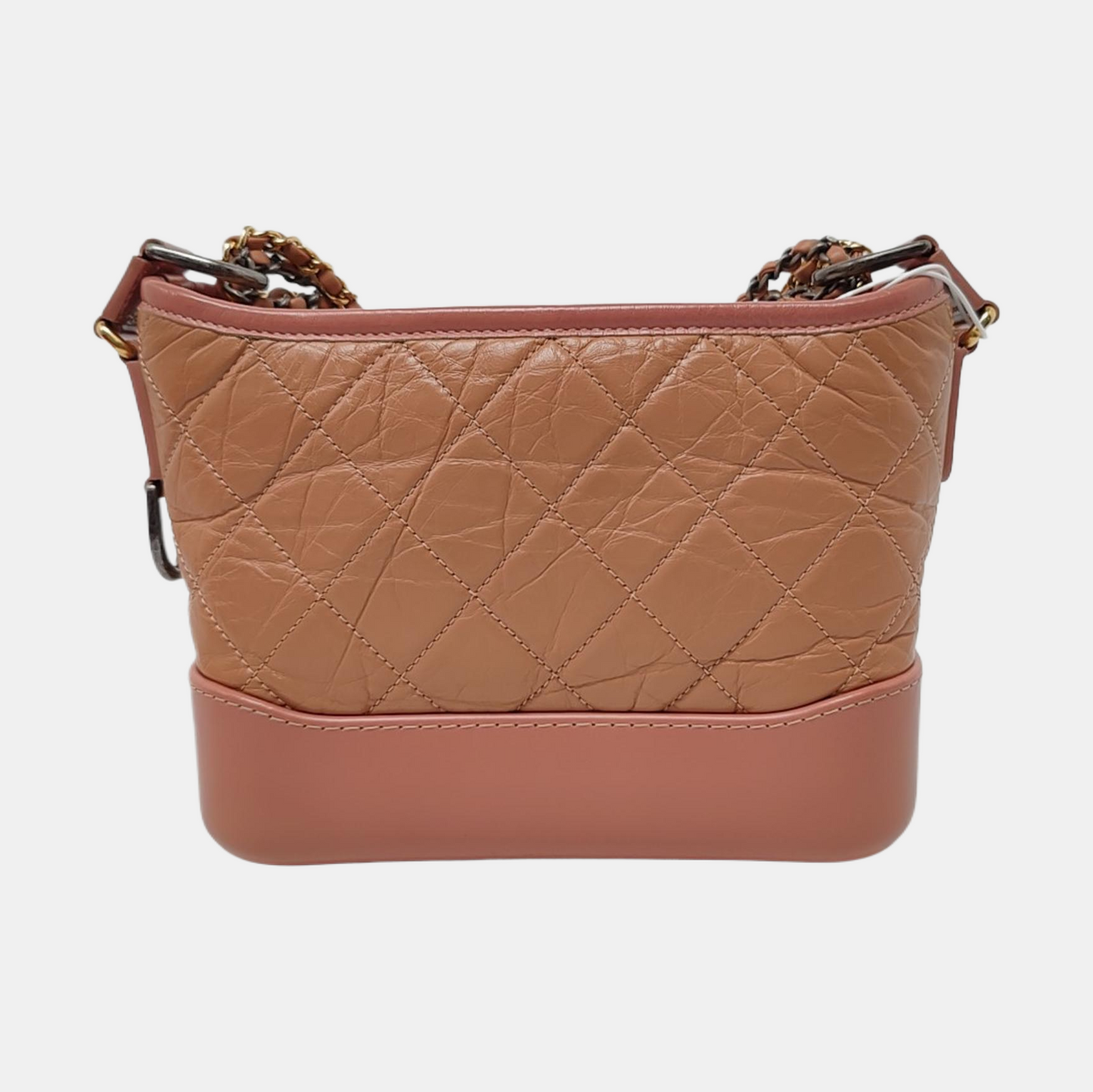 CHANEL GABRIELLE Small Burgundy Leather Quilted Hobo Bag with Shoulder Strap, Gold Silver Hardware, 24 Opening, Detachable Strap-(SKU)-957830856