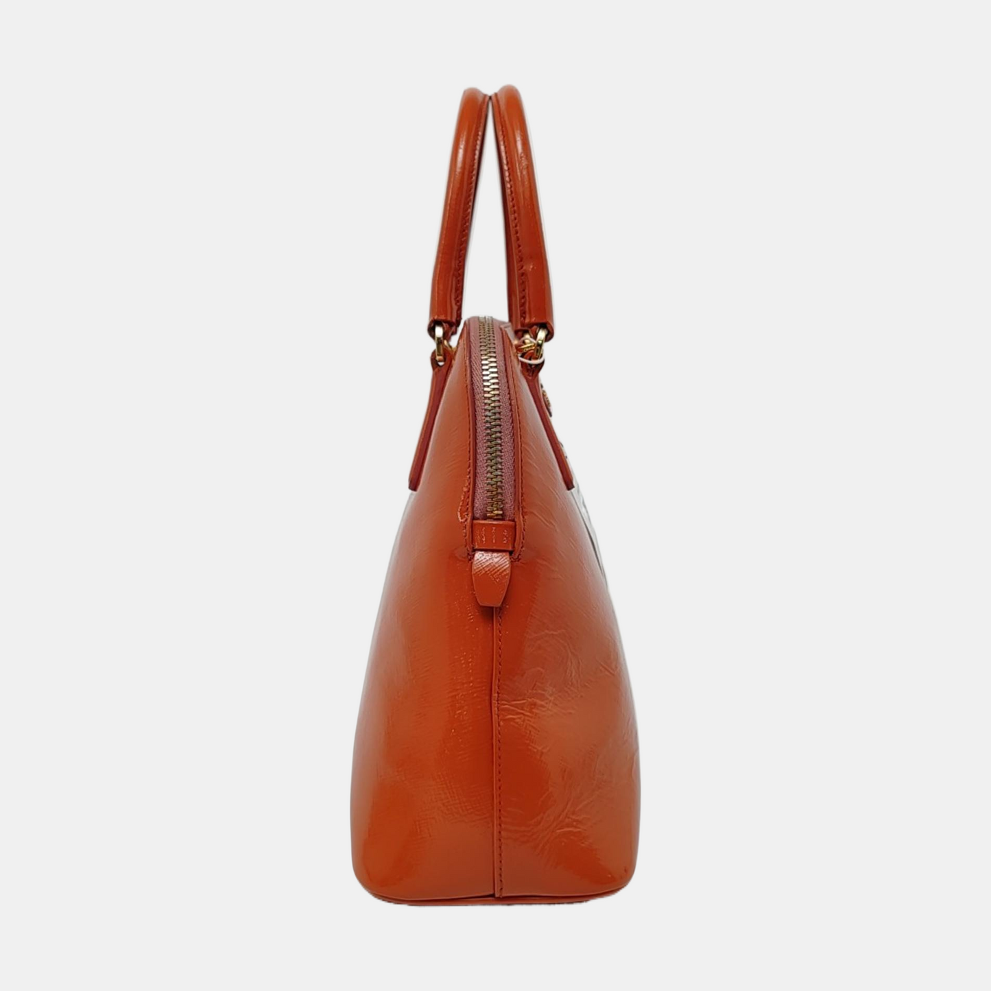 PRADA Promenade Orange Red Cowhide Logo Cross Grain Single Shoulder Crossbody Bag Golden hardware Removable shoulder strap-(SKU)-957813224