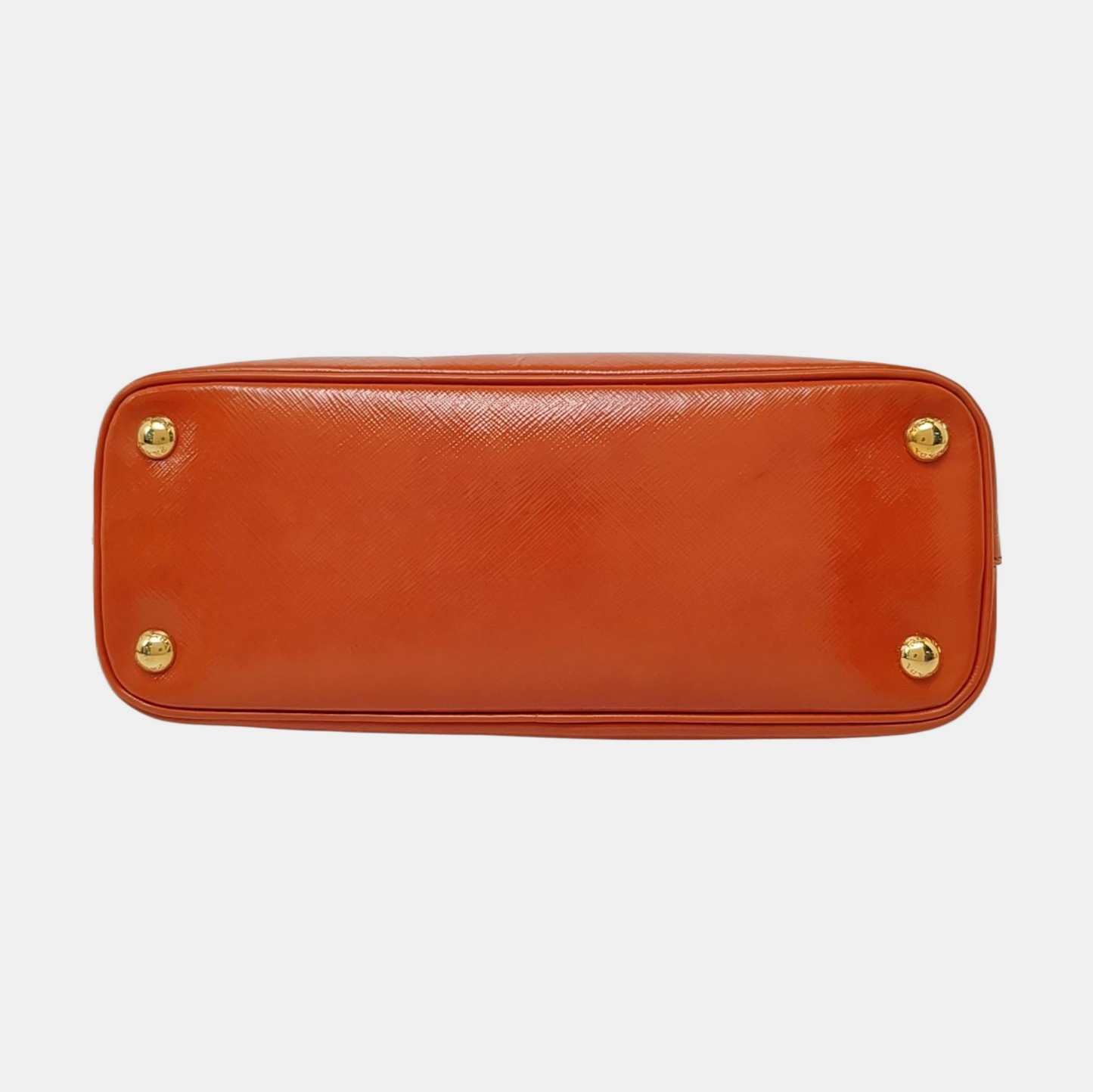 PRADA Promenade Orange Red Cowhide Logo Cross Grain Single Shoulder Crossbody Bag Golden hardware Removable shoulder strap-(SKU)-957813224