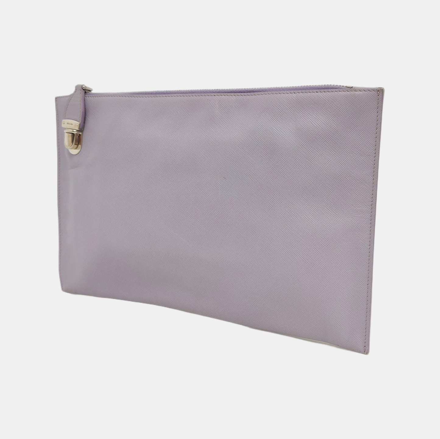 PRADA Light Purple Cowhide Handbag Silver Hardware-(SKU)-957970047
