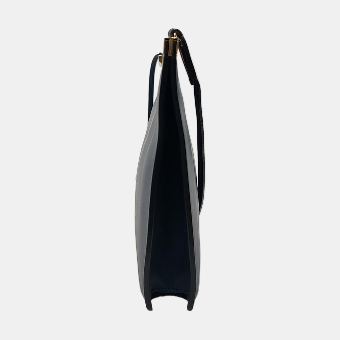 CELINE Box Bag Dark Blue Leather Crossbody Shoulder Bag Golden hardware-(SKU)-957943140