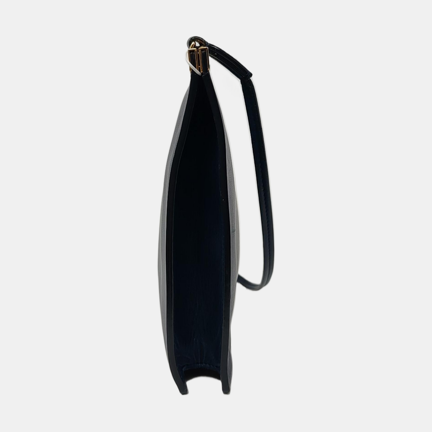 CELINE Box Bag Dark Blue Leather Crossbody Shoulder Bag Golden hardware-(SKU)-957943140