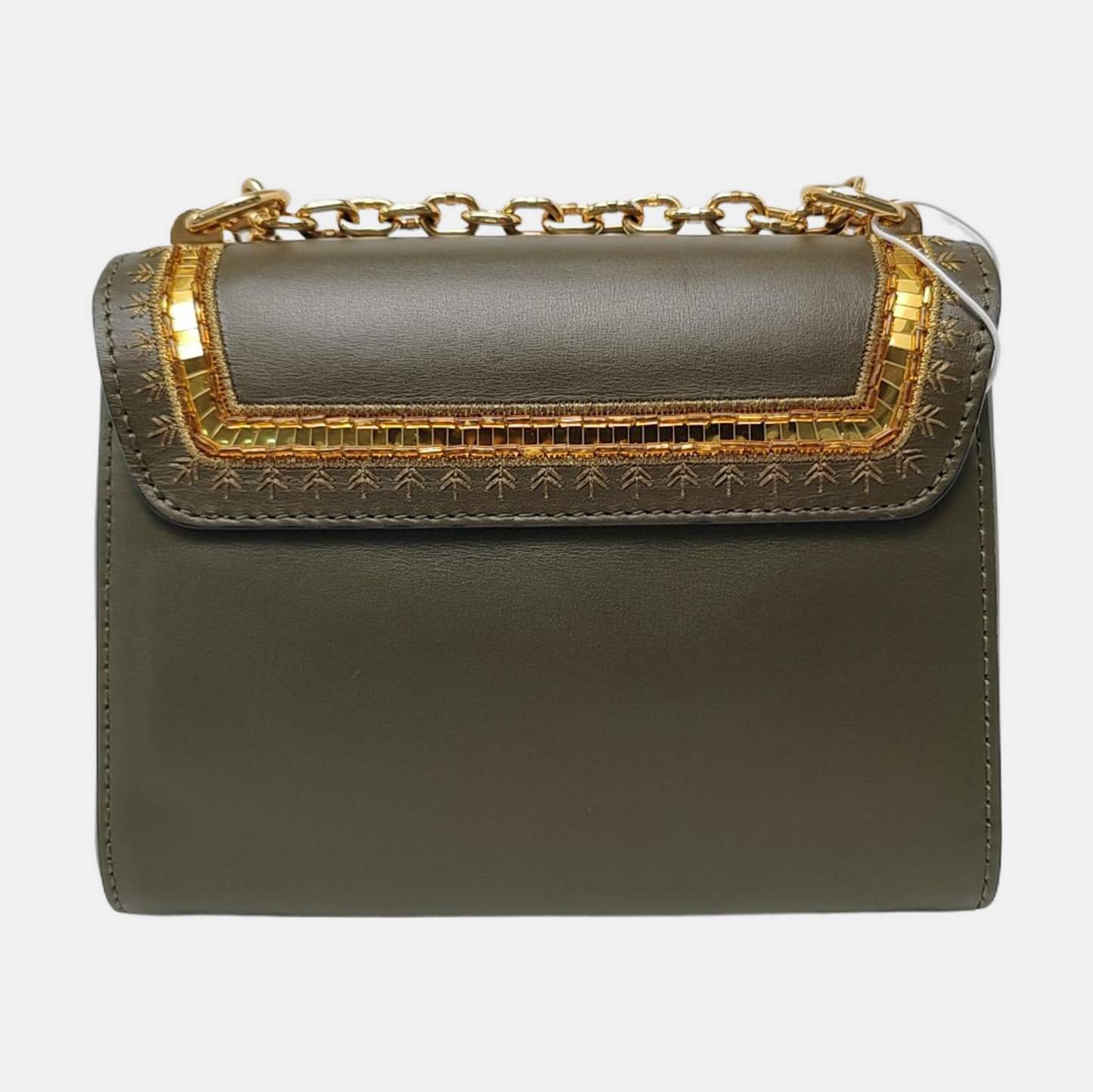 LOUIS VUITTON TWIST Small Green Leather Embroidered Crossbody Shoulder Bag with Gold Hardware-(SKU)-957815452