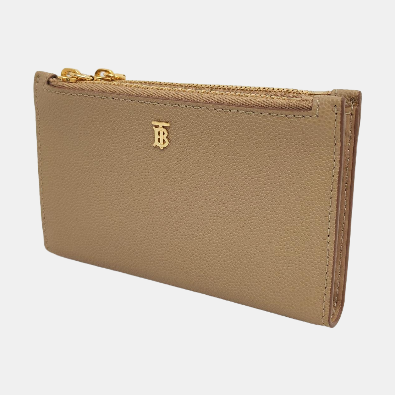 BURBERRY 卡其色牛皮TB钱包 Golden hardware-(SKU)-957423070