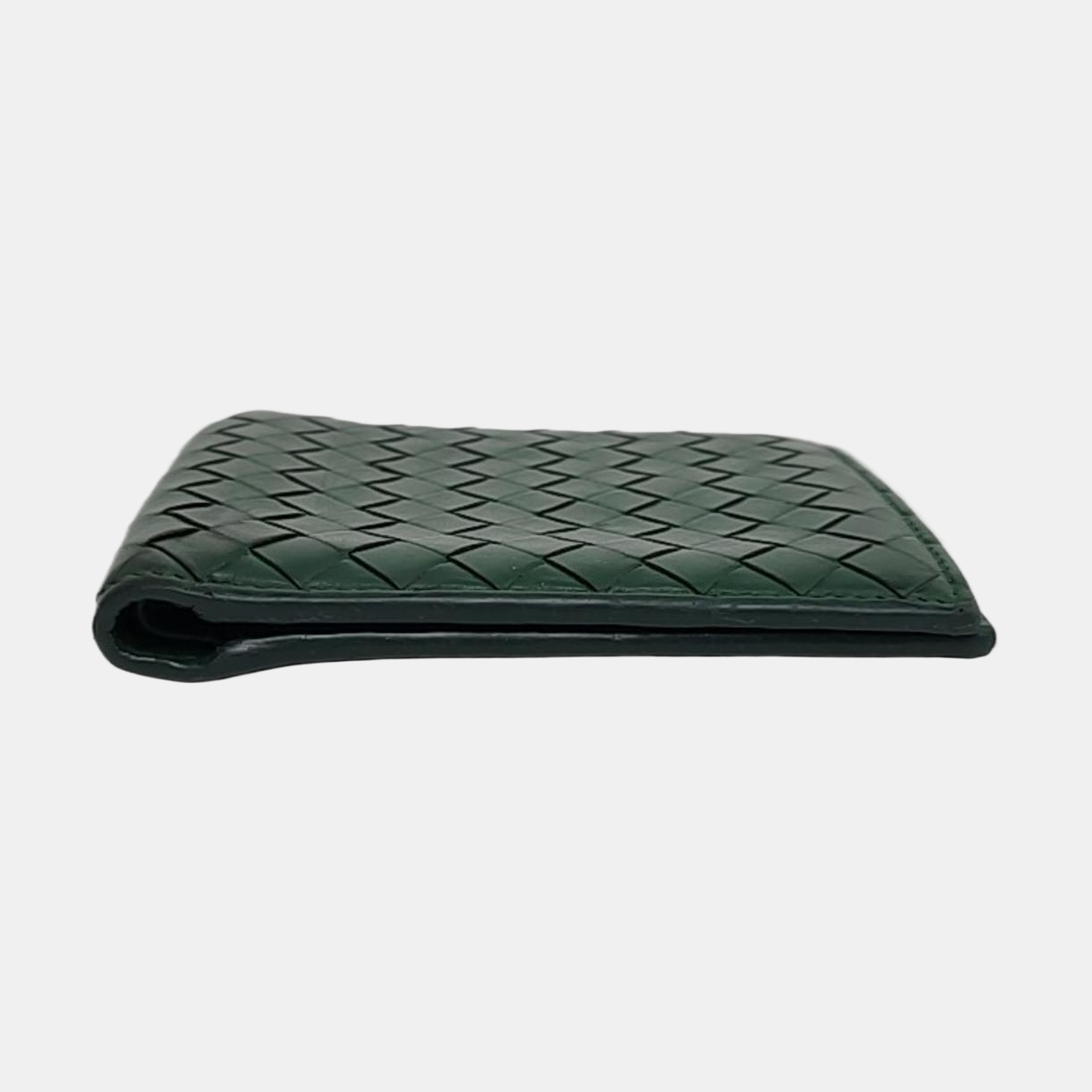 BOTTEGA VENETA Dark Green Leather Woven Wallet-(SKU)-957985549