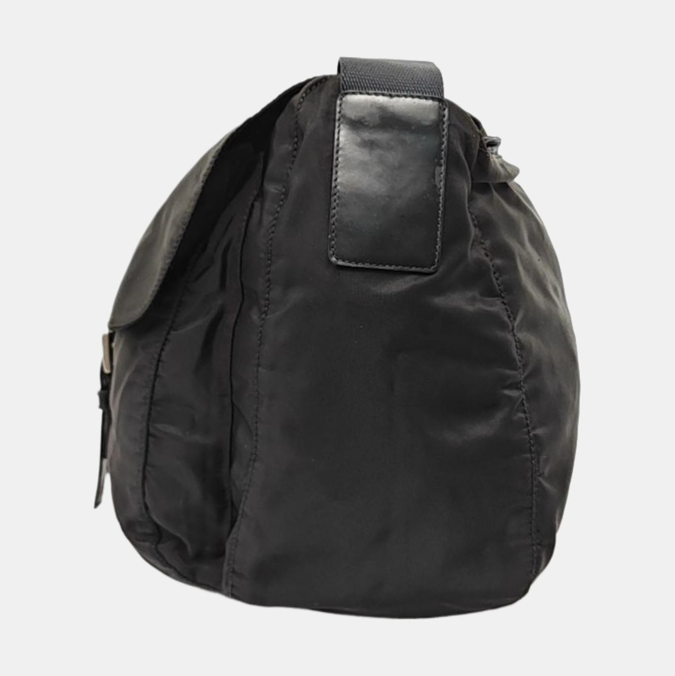 PRADA Vela Messenger Bag Black nylon logo crossbody bag shoulder bag Silver Hardware-(SKU)-957820896