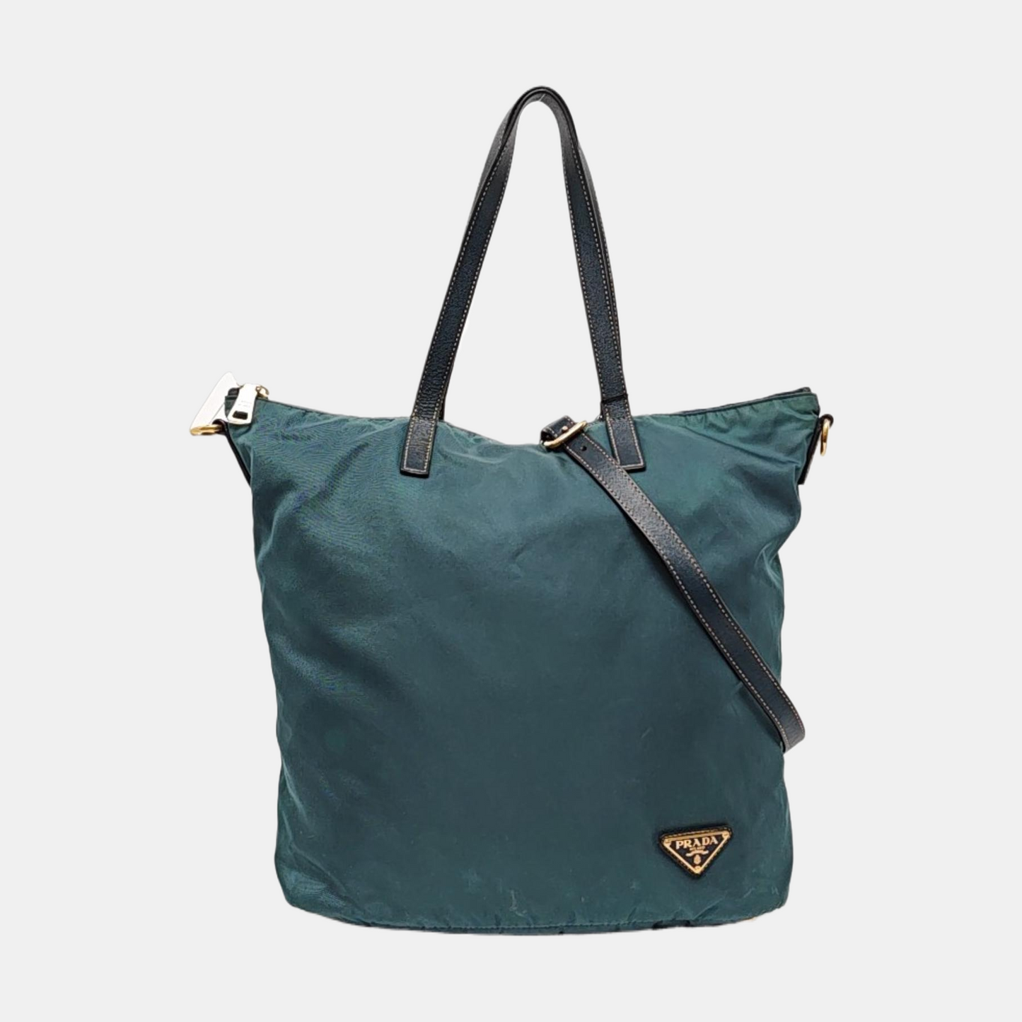 PRADA Tote bag Blue Nylon Logo Single Shoulder Bag Crossbody Tote Bag Golden hardware Removable shoulder strap-(SKU)-958133297